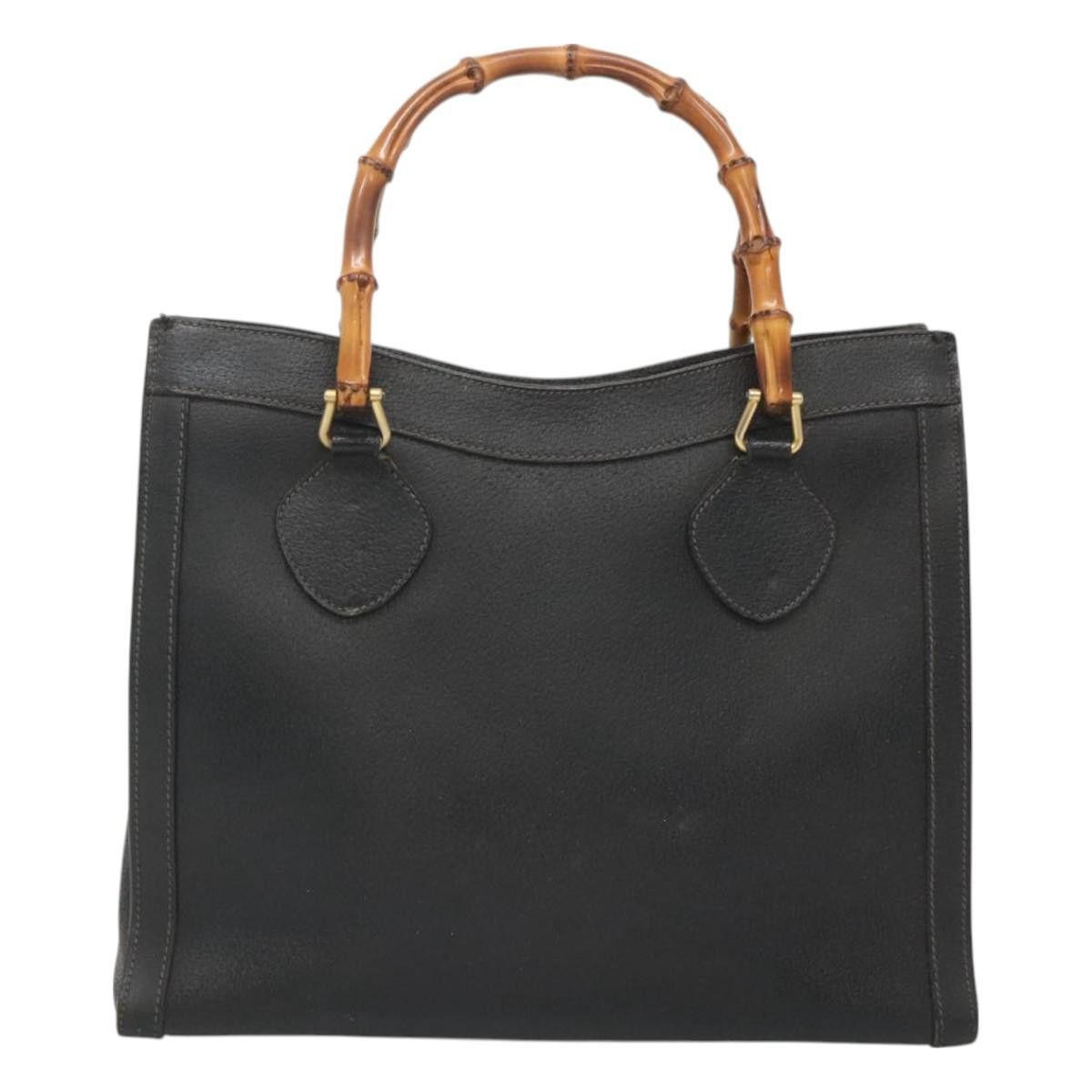 Gucci GUCCI Bamboo Hand Bag Leather Black Gold 002 1186 002 1186 Size ONE SIZE - 3 Thumbnail