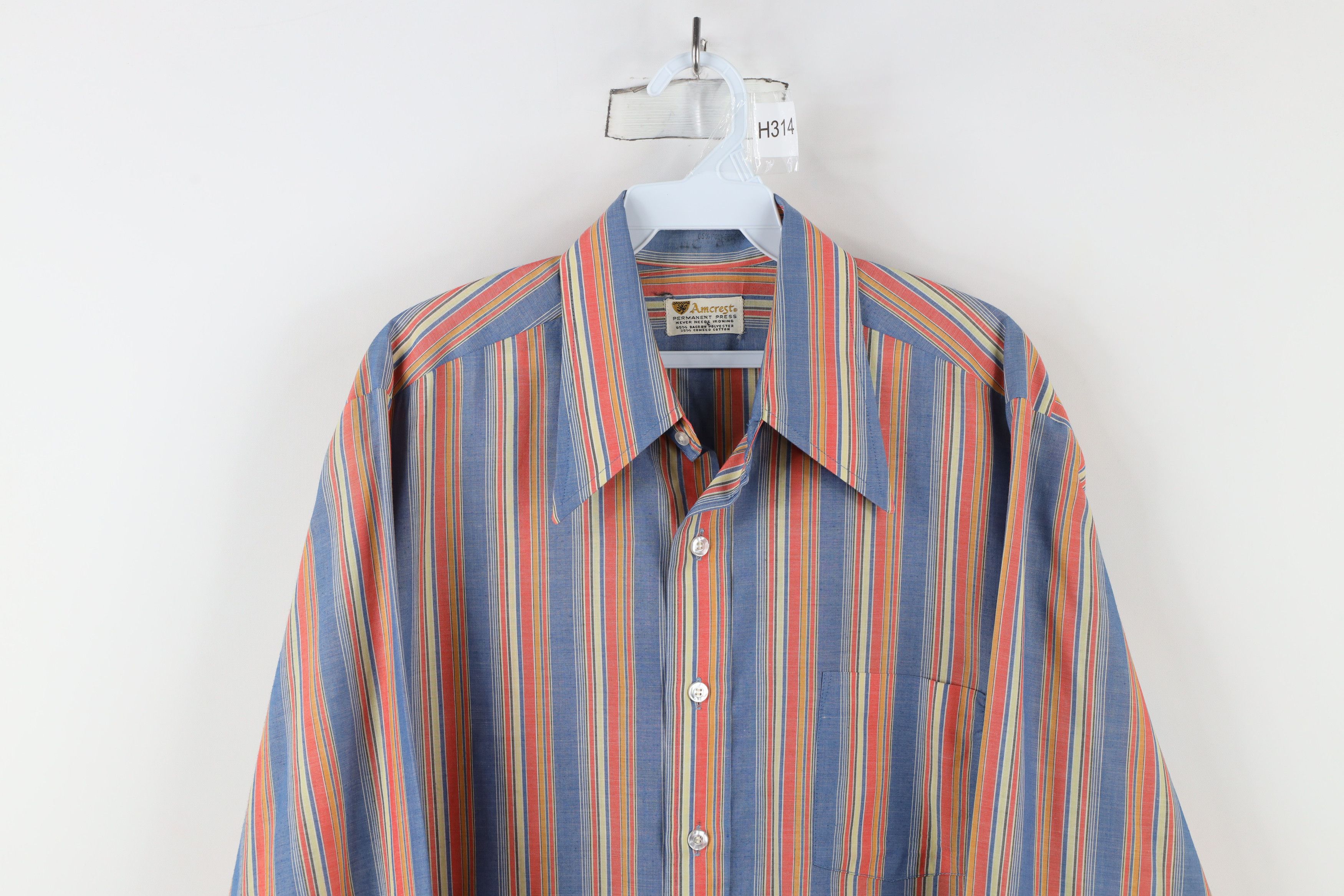 Vintage Vintage 70s Streetwear Rainbow Striped Button Shirt USA Size US M / EU 48-50 / 2 - 2 Thumbnail
