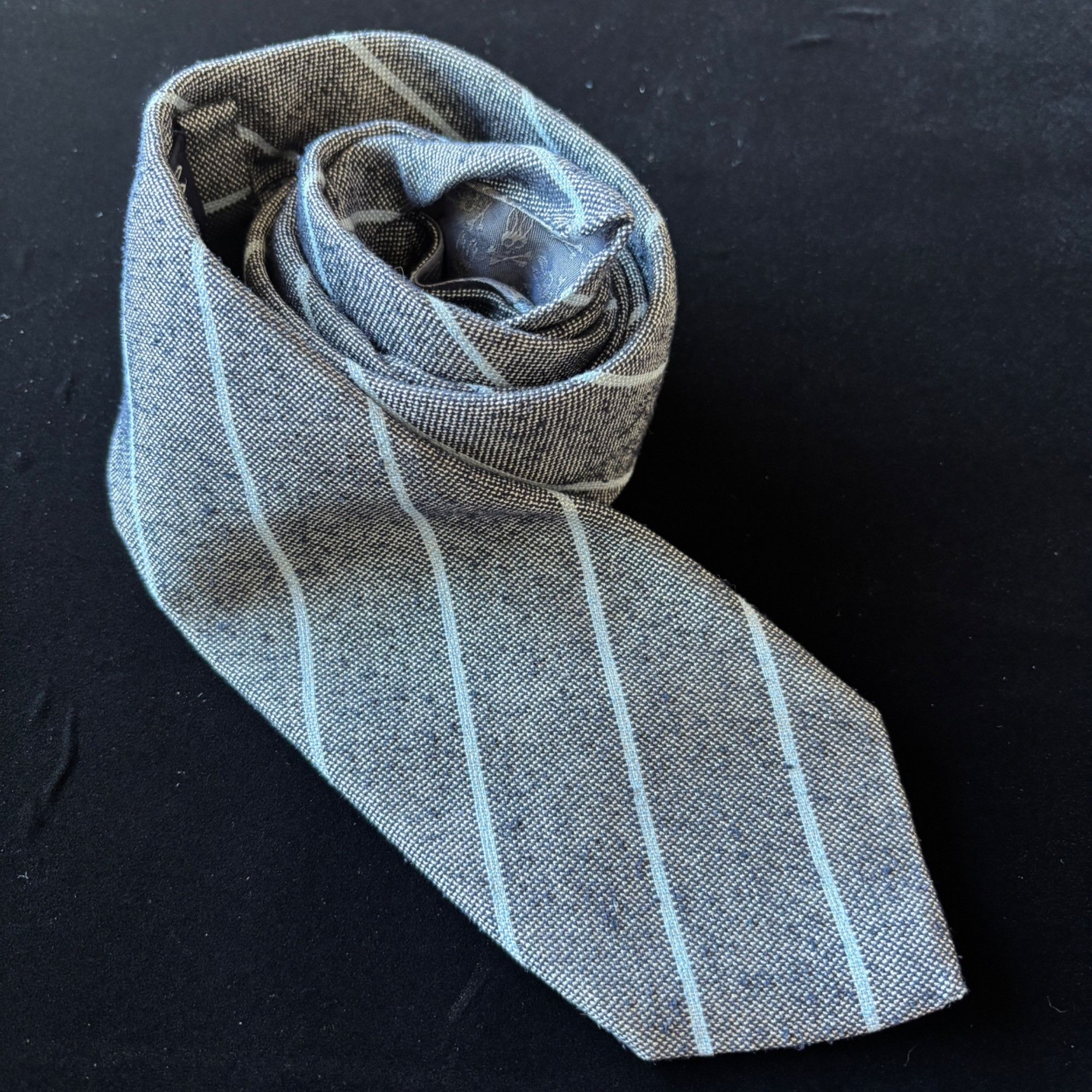 Psycho Bunny Psycho Bunny Tie Gray Pinstripe Silk Made in USA Skull Cross Size ONE SIZE - 1 Thumbnail
