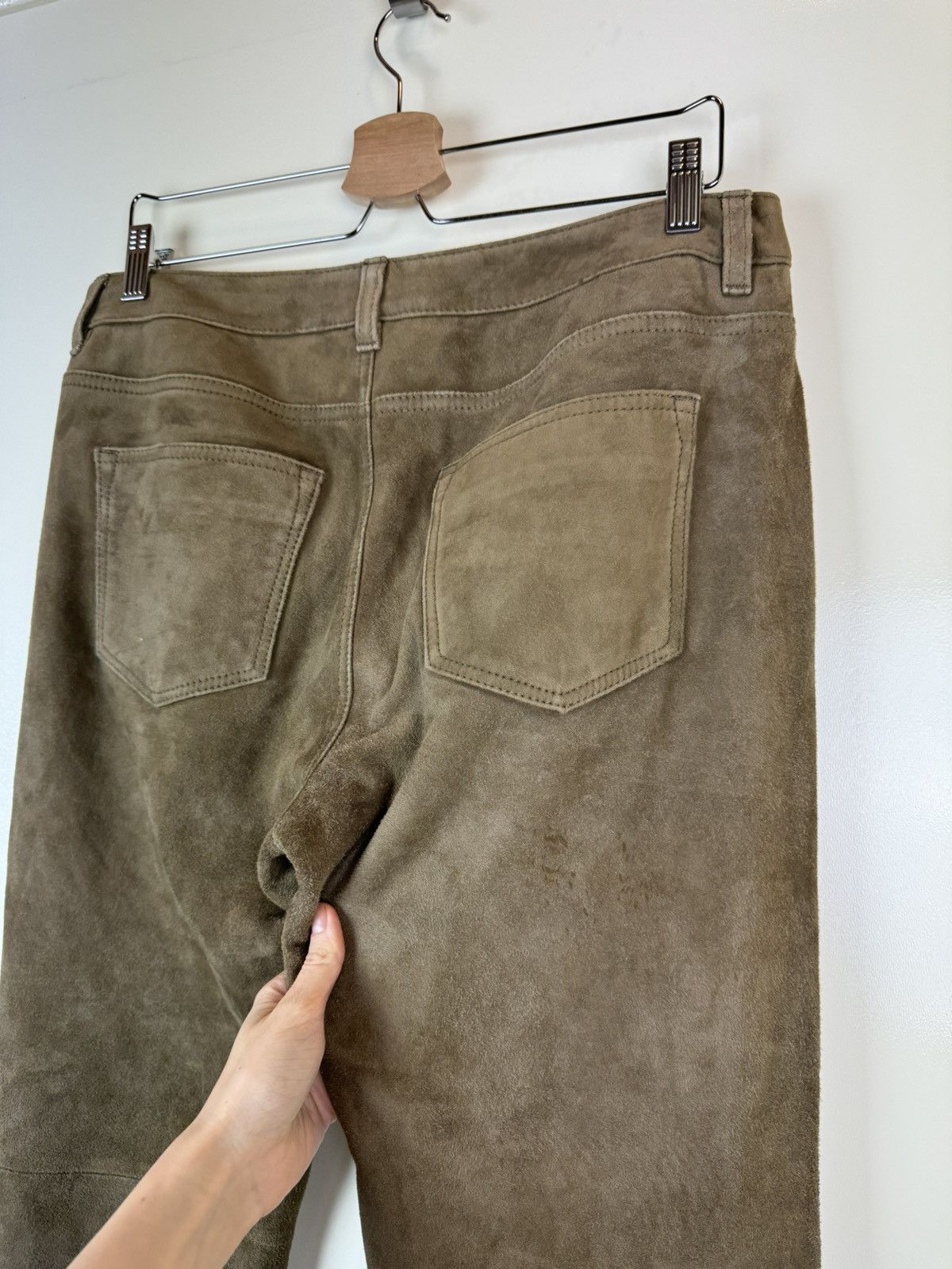 Lauren Ralph Lauren Ralph Lauren Suede Leather Brown Vtg Pants Trousers Cowboy Size 32" / US 10 / IT 46 - 12 Thumbnail