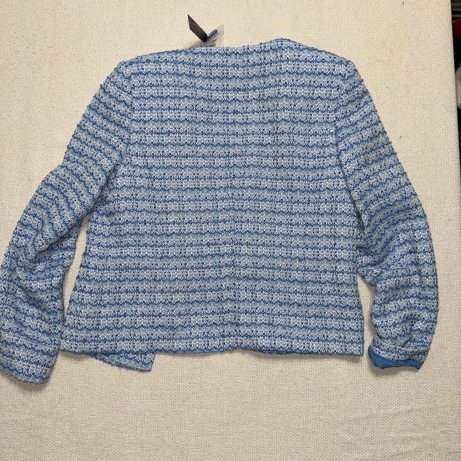 Elie Tahari Tahari Blue Tweed Jacket | Sz S/P Size S / US 4 / IT 40 - 6 Thumbnail