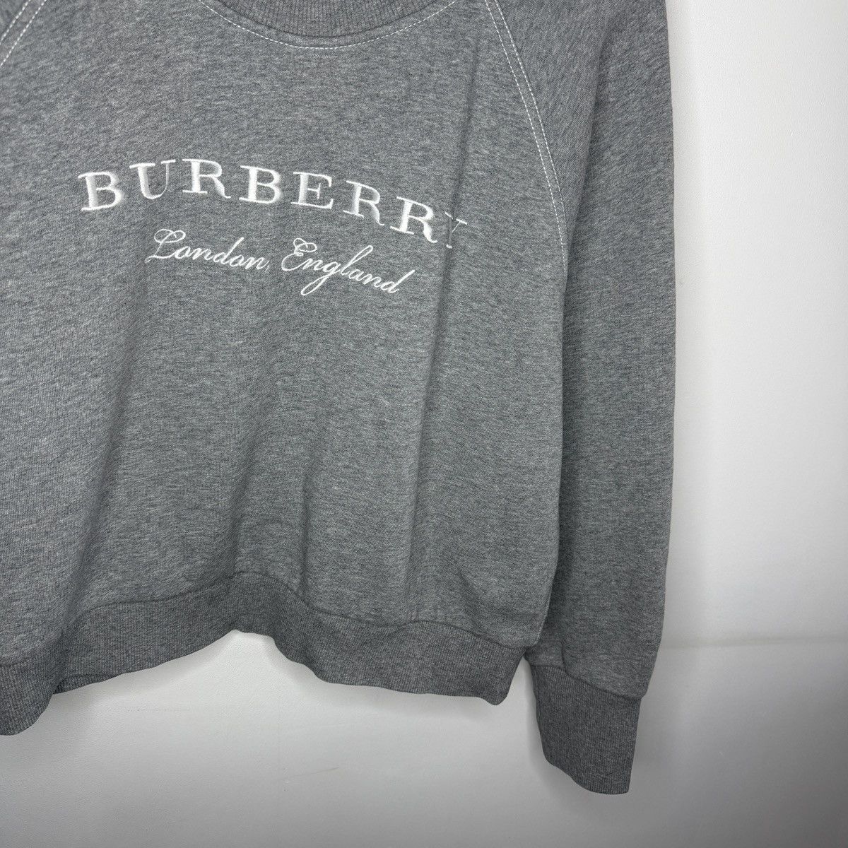 Burberry Burberry Gray Sweatshirt Spellout Logo Size M / US 6-8 / IT 42-44 - 3 Thumbnail