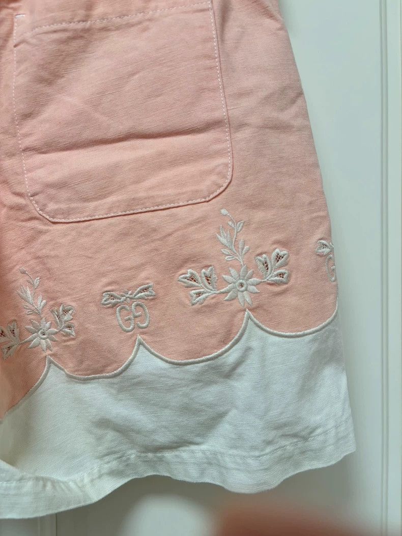 Gucci GucciPink stitching beige bamboo knot yarn all-cotton short Size 25" / US 0 / IT 36 - 6 Thumbnail