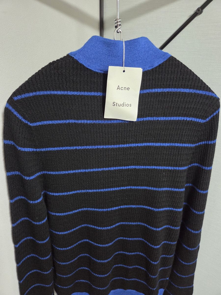 Acne Studios Acne Studios Black and Blue Striped High-Neck Slim Sweater Size S / US 4 / IT 40 - 5 Thumbnail