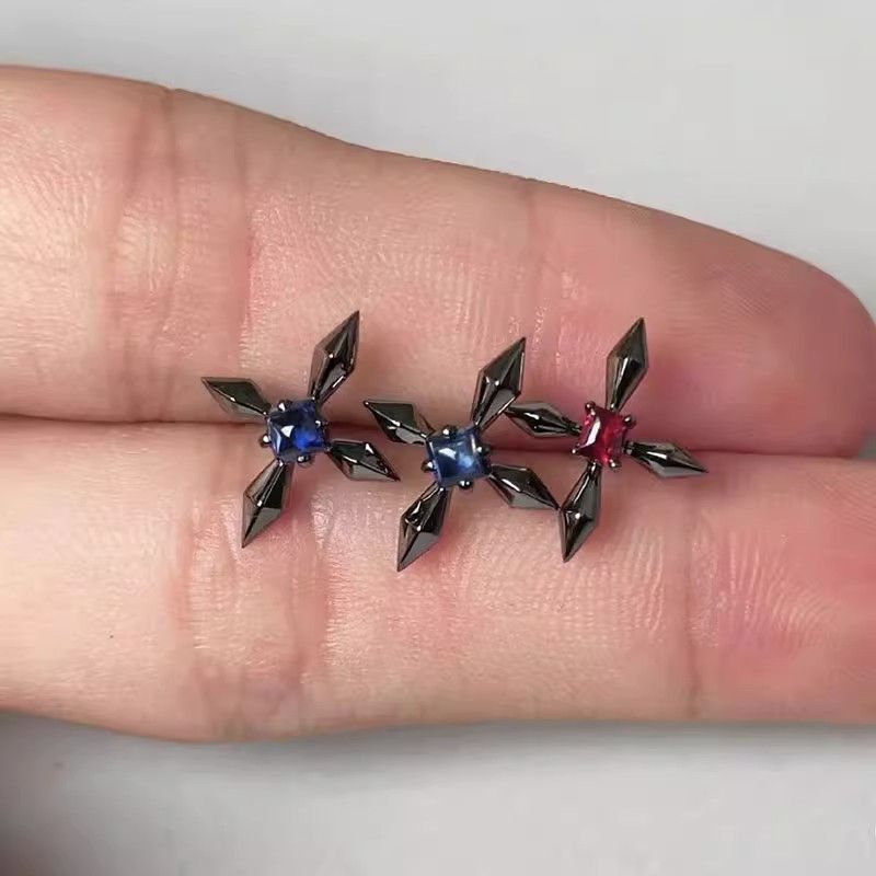 Jewelry Dark Earrings One Pairs Chrome Jewelry Size ONE SIZE - 4 Thumbnail