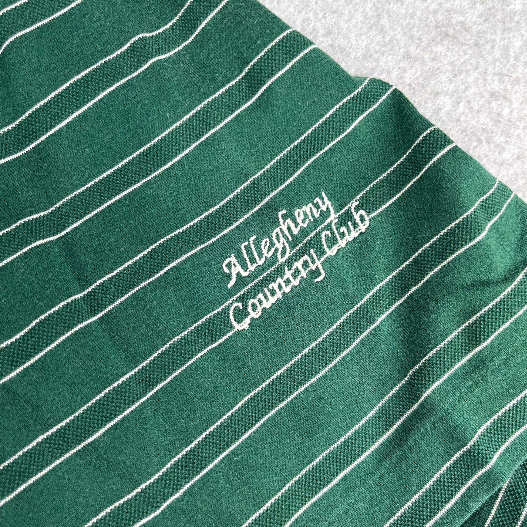 Polo Ralph Lauren Polo Ralph Lauren Polo Shirt Medium Forest Green Striped Pima Cotton Mens Size US M / EU 48-50 / 2 - 3 Thumbnail