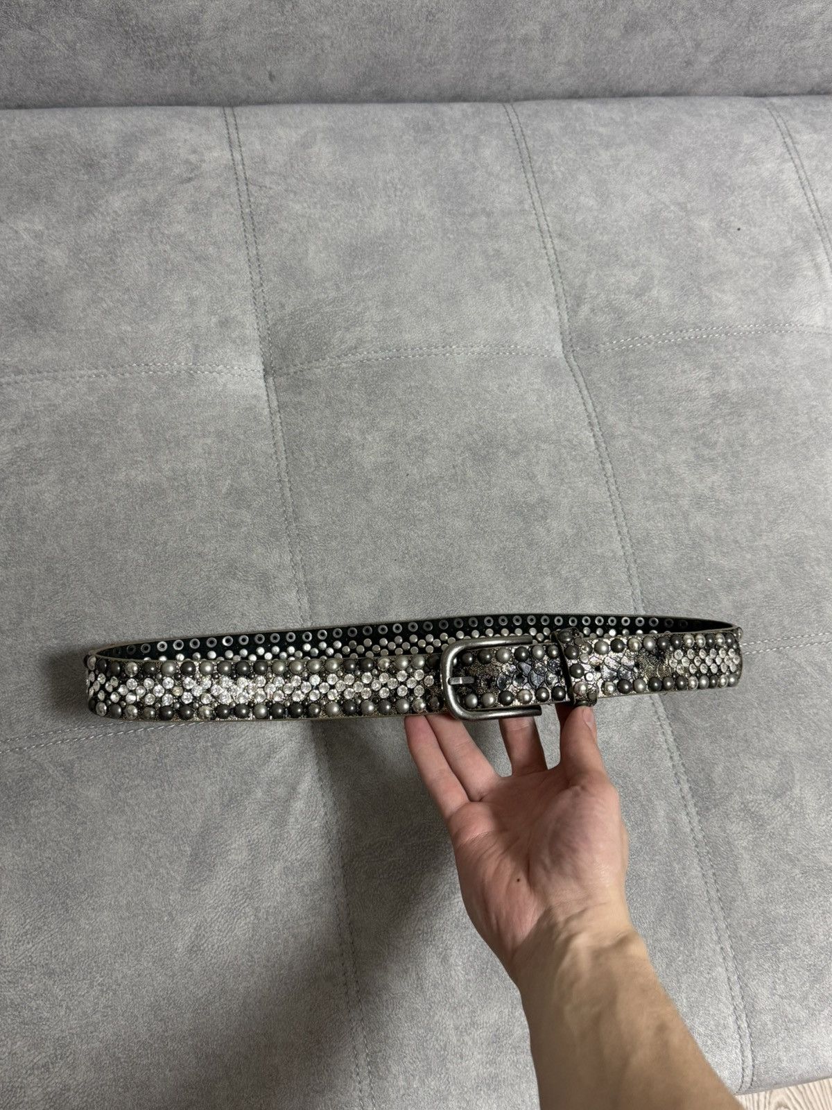 Japanese Brand × Vintage Vintage Y2K leather avant garde glamour belt Size ONE SIZE - 4 Thumbnail