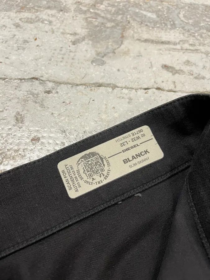 Diesel Black Waxed Slim Zip Denim Jeans