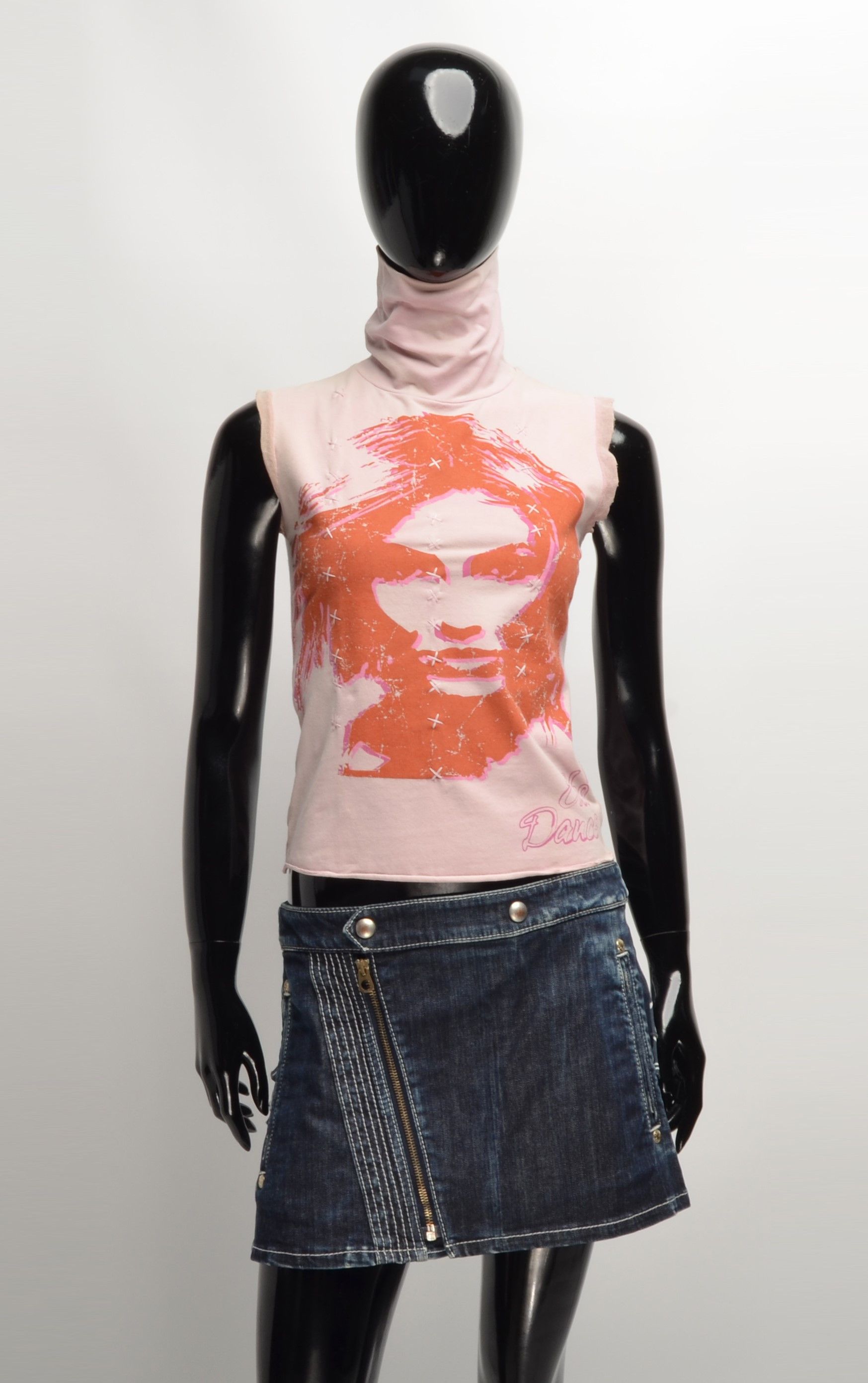Vintage Eke Vintage Y2K Faded Printed Turtleneck Top Size M / US 6-8 / IT 42-44 - 1 Thumbnail