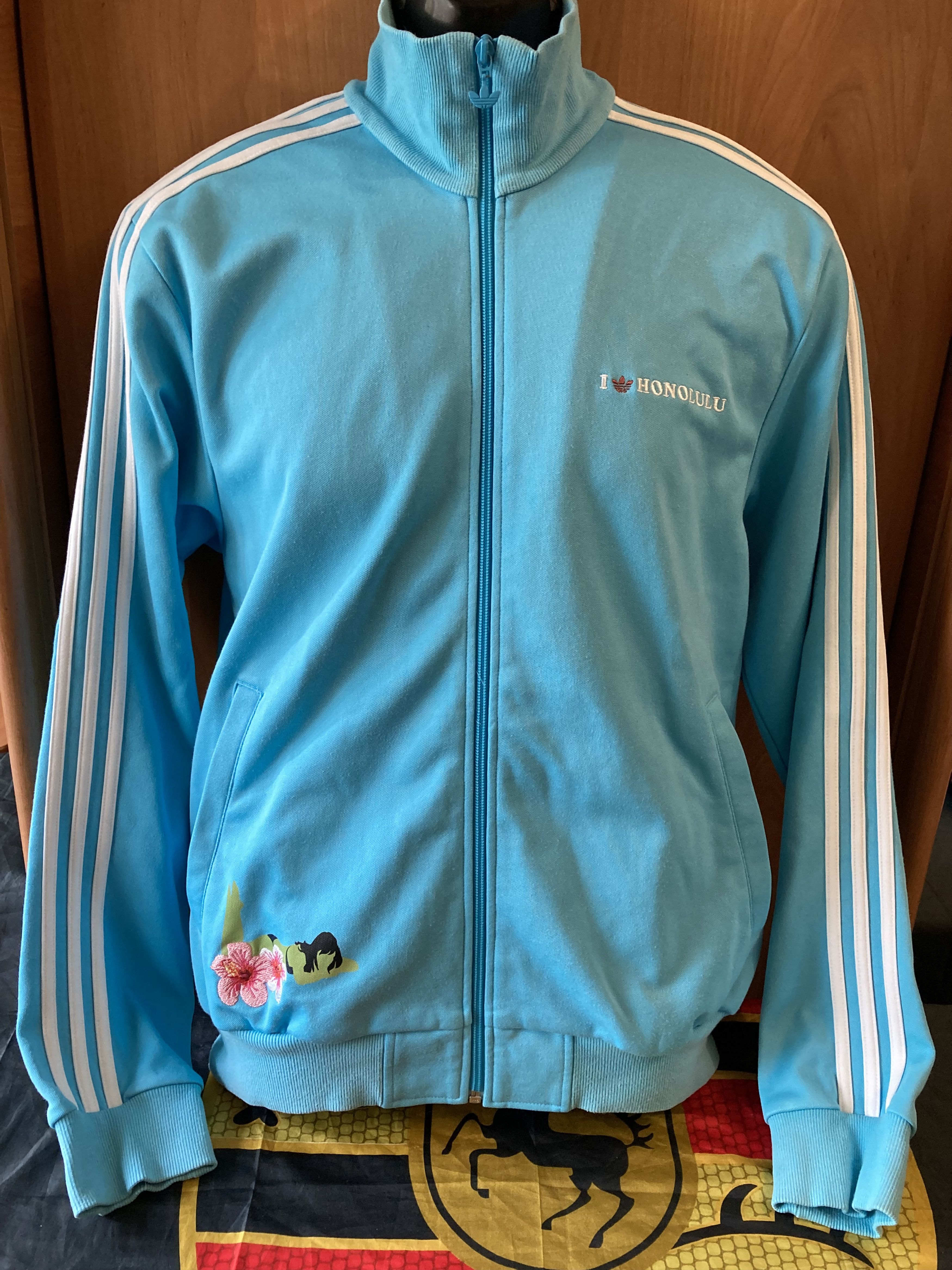 Adidas × Vintage VTG Adidas Originals I Love Honolulu Hawaii Track Jacket Size US L / EU 52-54 / 3 - 1 Thumbnail