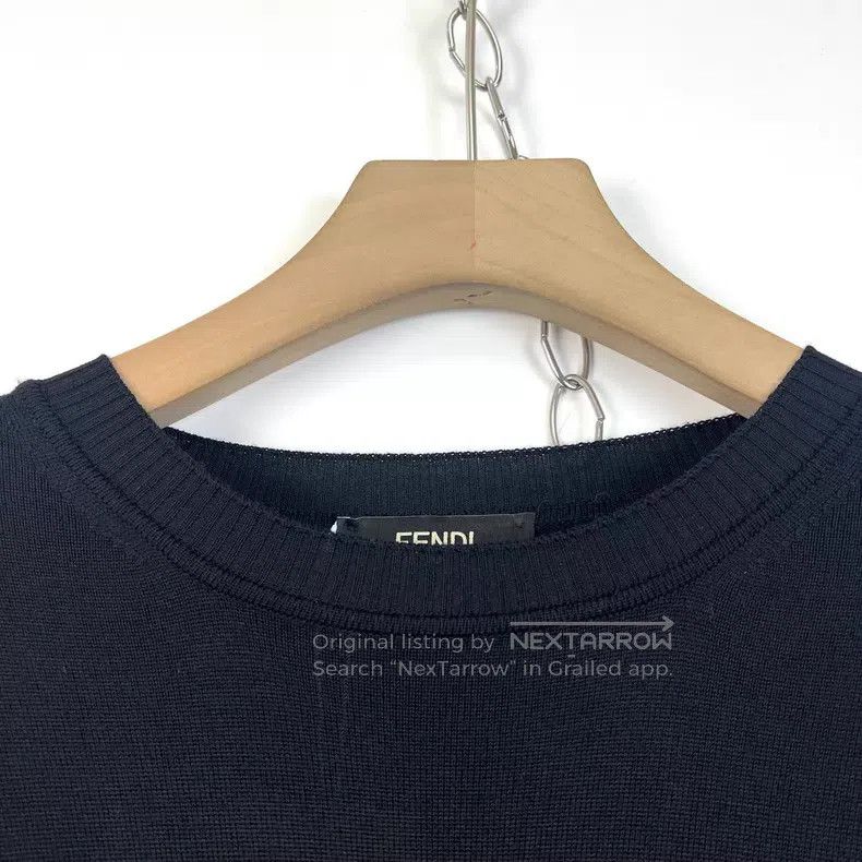 Fendi Fendi Black Striped Embroidered Crewneck Long Sleeve Sweat Size US L / EU 52-54 / 3 - 3 Thumbnail