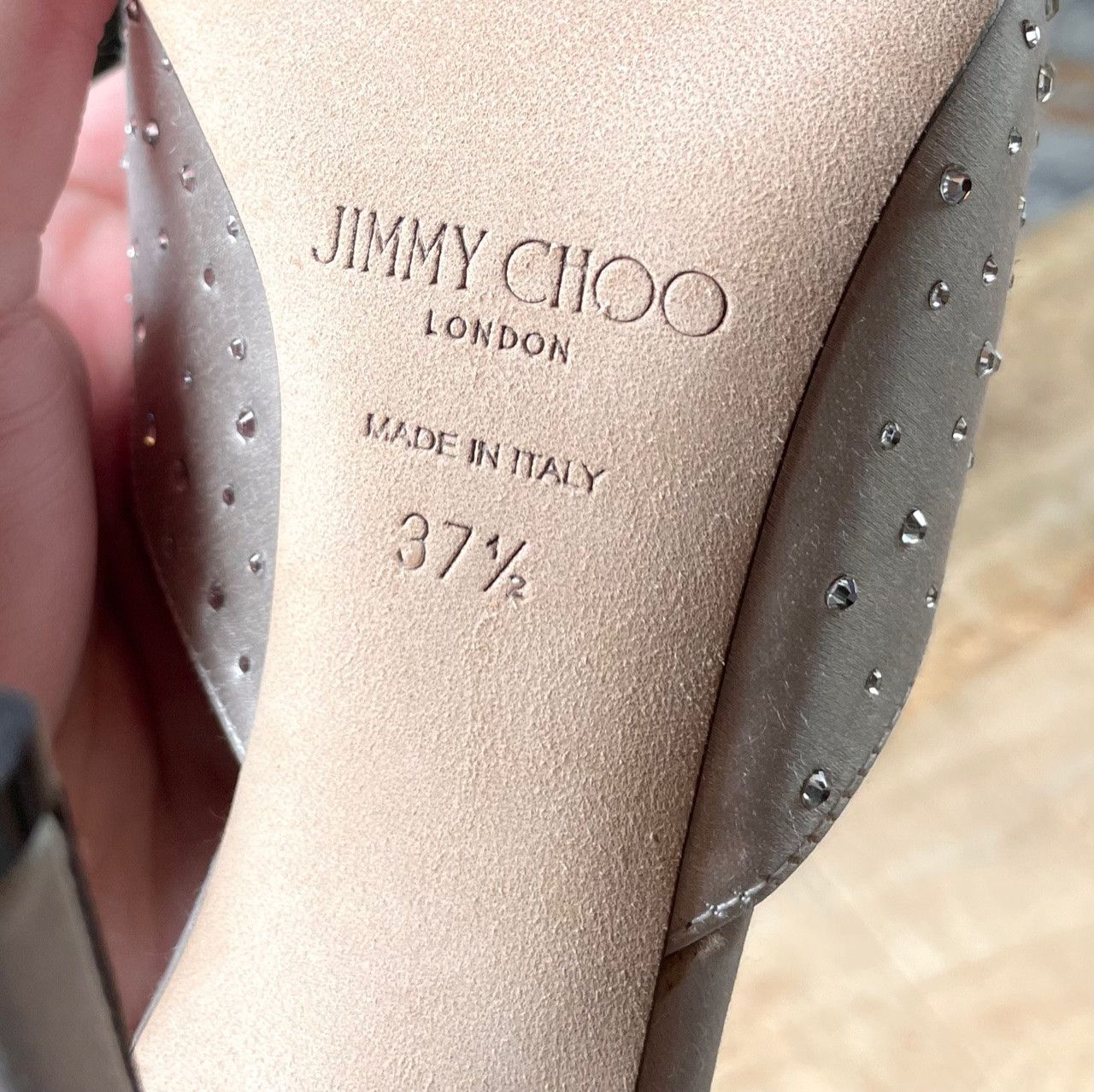 Jimmy Choo Jimmy Choo Crystal Embellished Satin Rav 100 Heeled Mules Size US 7.5 / IT 37.5 - 10 Thumbnail