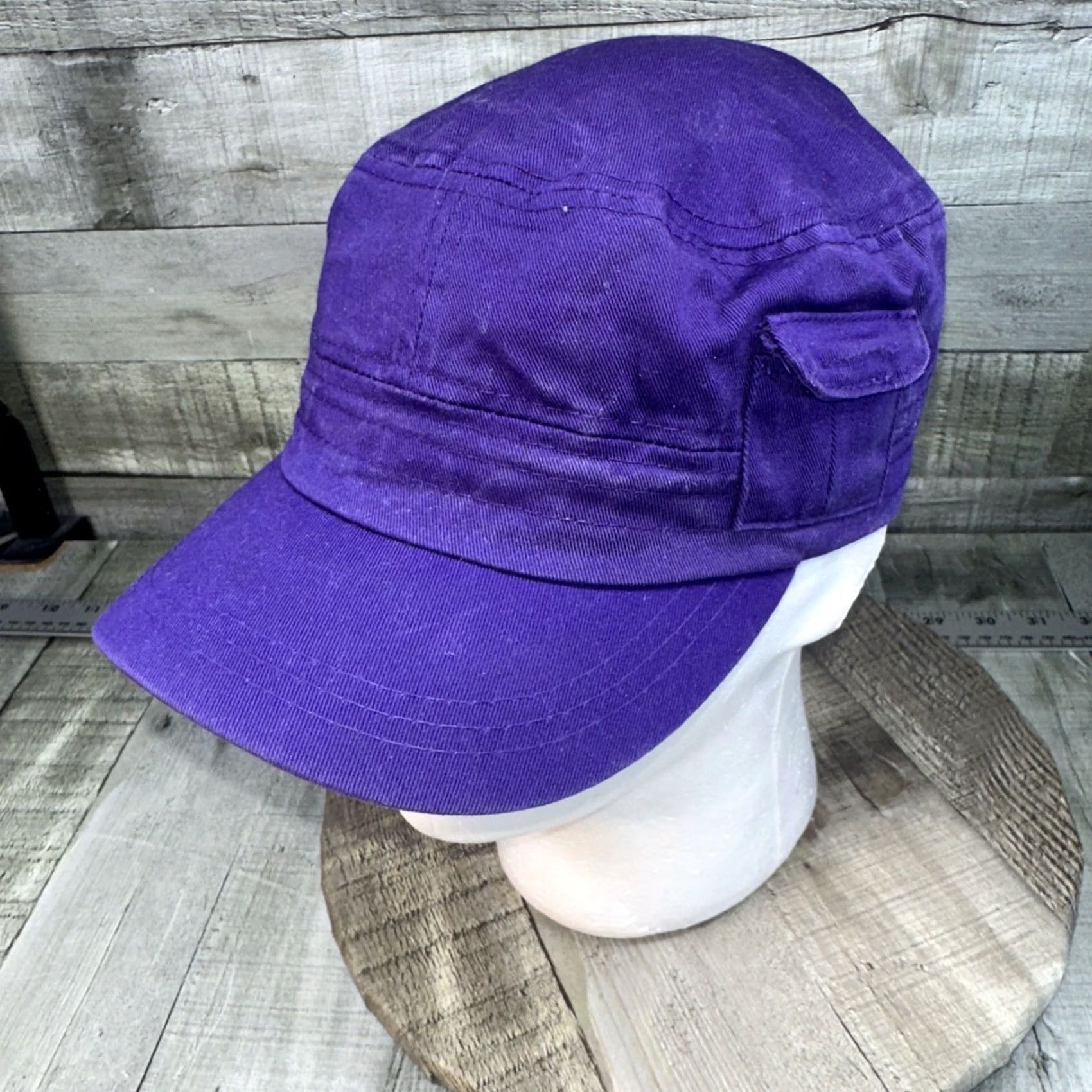 Vintage Purple Hat Unbranded Military One Size Men Purple Hat Leaver Logr Size ONE SIZE - 2 Thumbnail