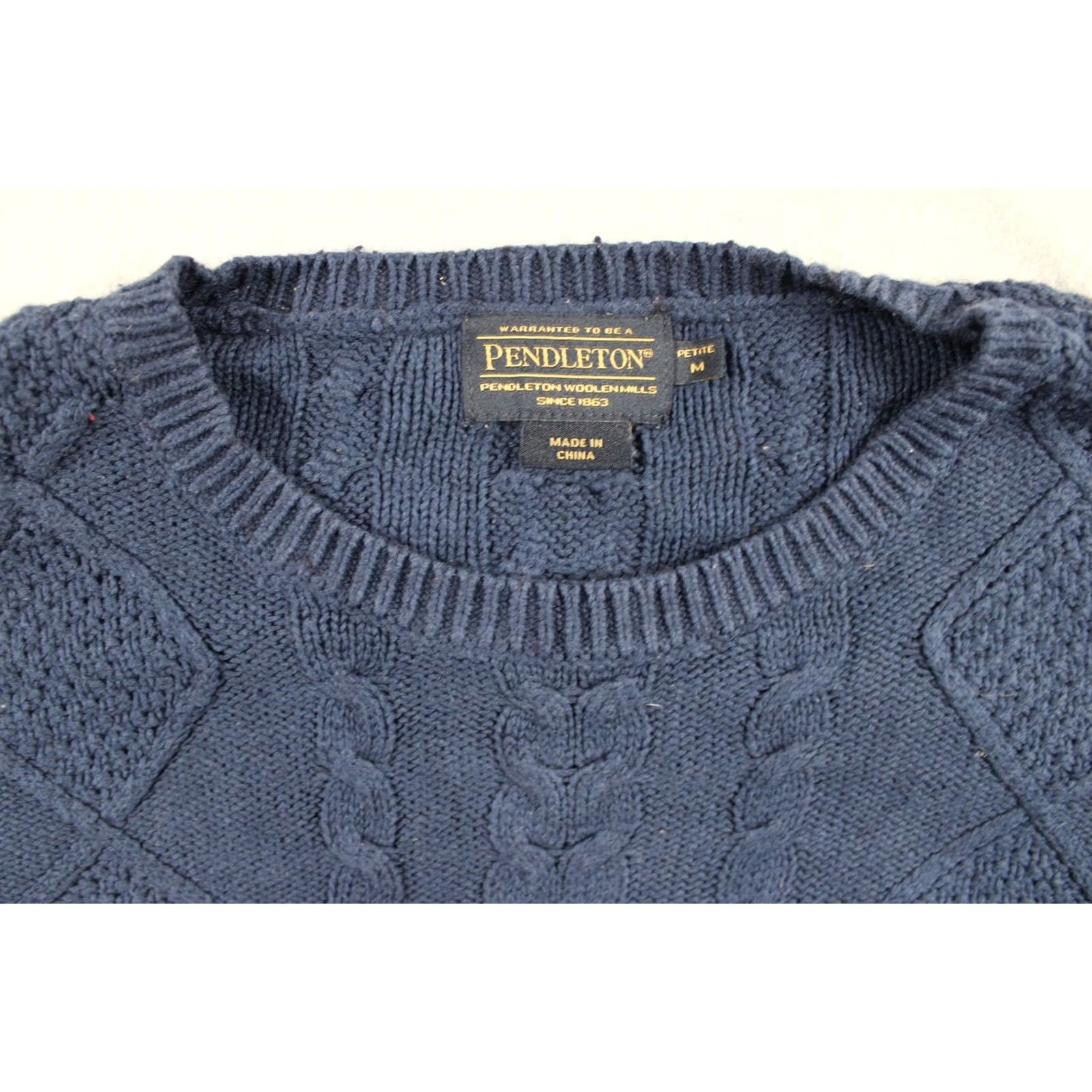 Pendleton Pendleton Sweater Womens Medium Blue Cable Knit Pullover Casual Crewneck Petite Size M / US 6-8 / IT 42-44 - 2 Thumbnail