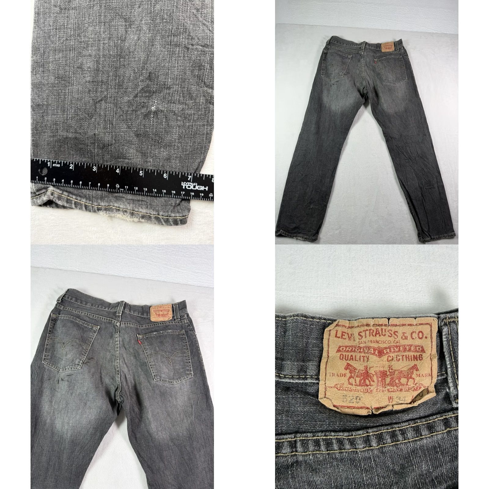 Levi's VINTAGE Levi's 520 Jeans Slim Distressed Black 34x30 Men Size US 34 / EU 50 - 8 Thumbnail