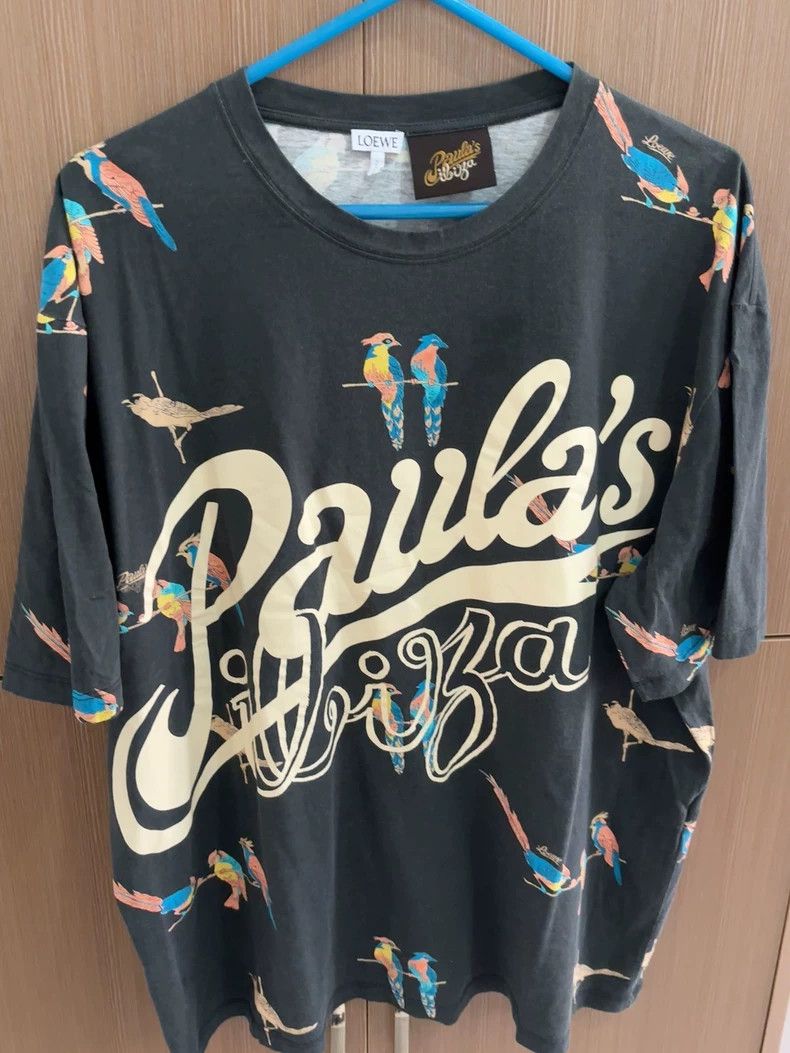 Loewe LOEWE Paula series parrot print black short sleeve T-shirt Size L / US 10 / IT 46 - 1 Thumbnail