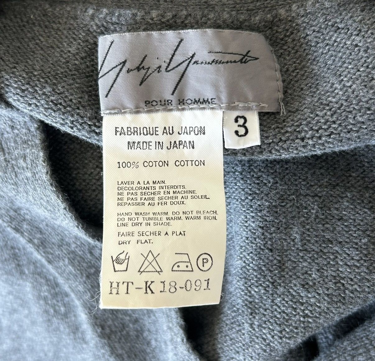 Yohji Yamamoto Yohji Yamamoto 00AW White Button Gray Wool Cardigan K4 Size US L / EU 52-54 / 3 - 4 Thumbnail