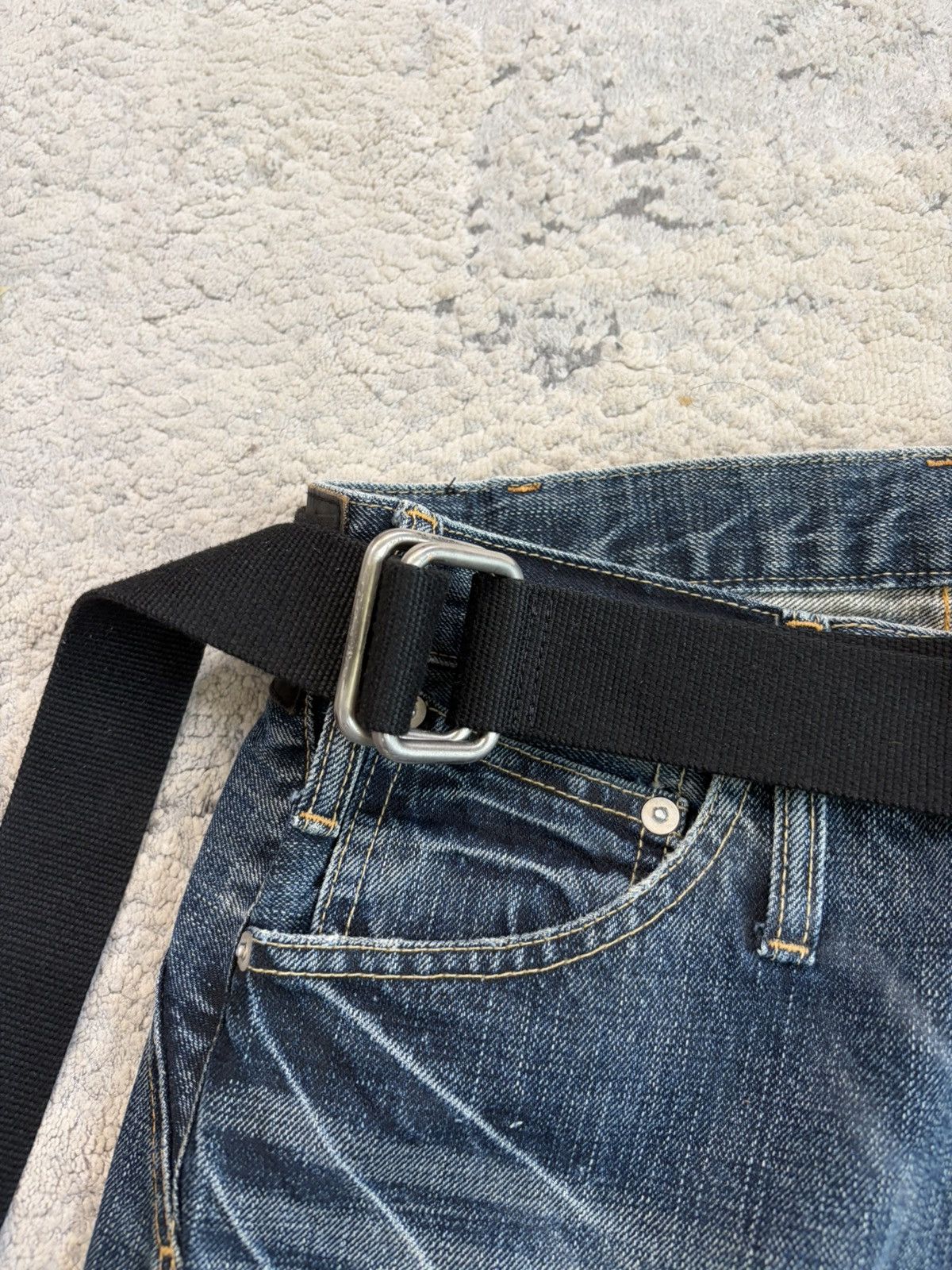 Boris Bidjan Saberi 11 by Boris Bidjan Saberi - Black Canvas D Ring Belt Size ONE SIZE - 2 Thumbnail