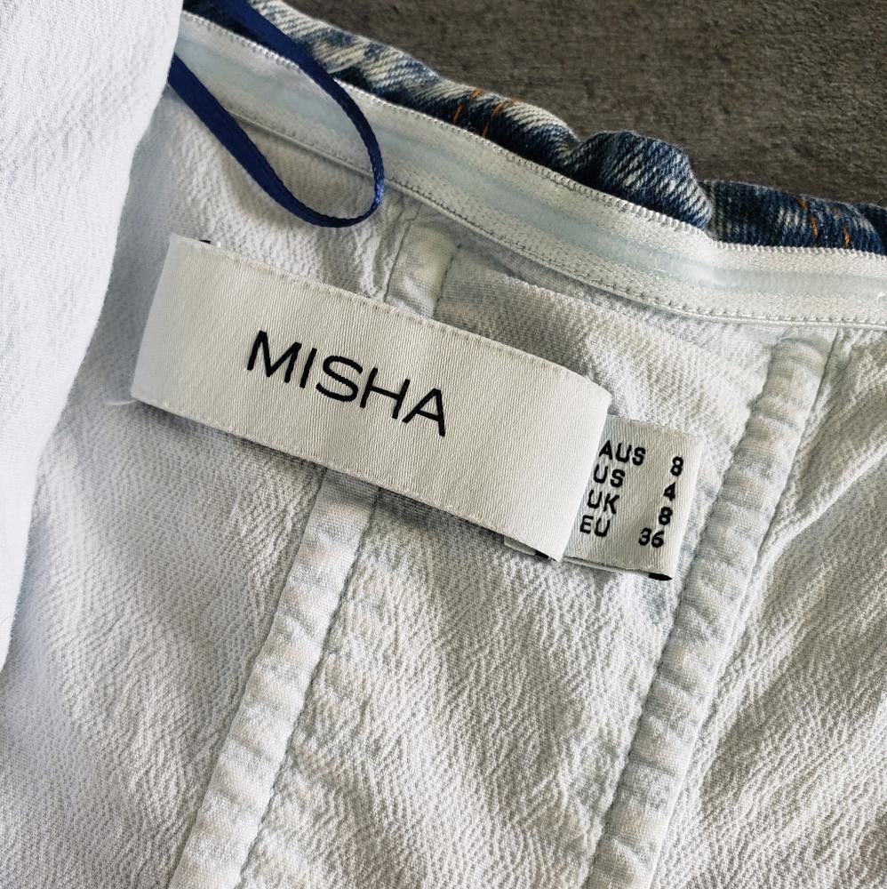 Designer Denim Acid Wash MISHA Collection Aquila Midi Size S / US 4 / IT 40 - 6 Thumbnail