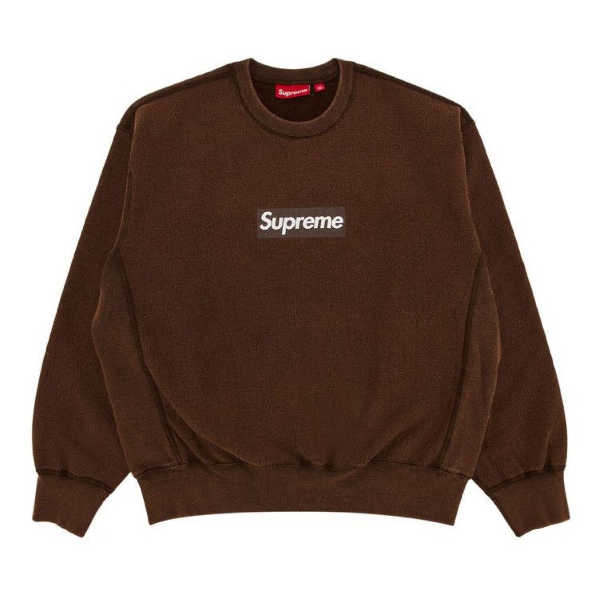 Supreme Supreme Washed Box Logo Crewneck Brown SS25 Size Small 