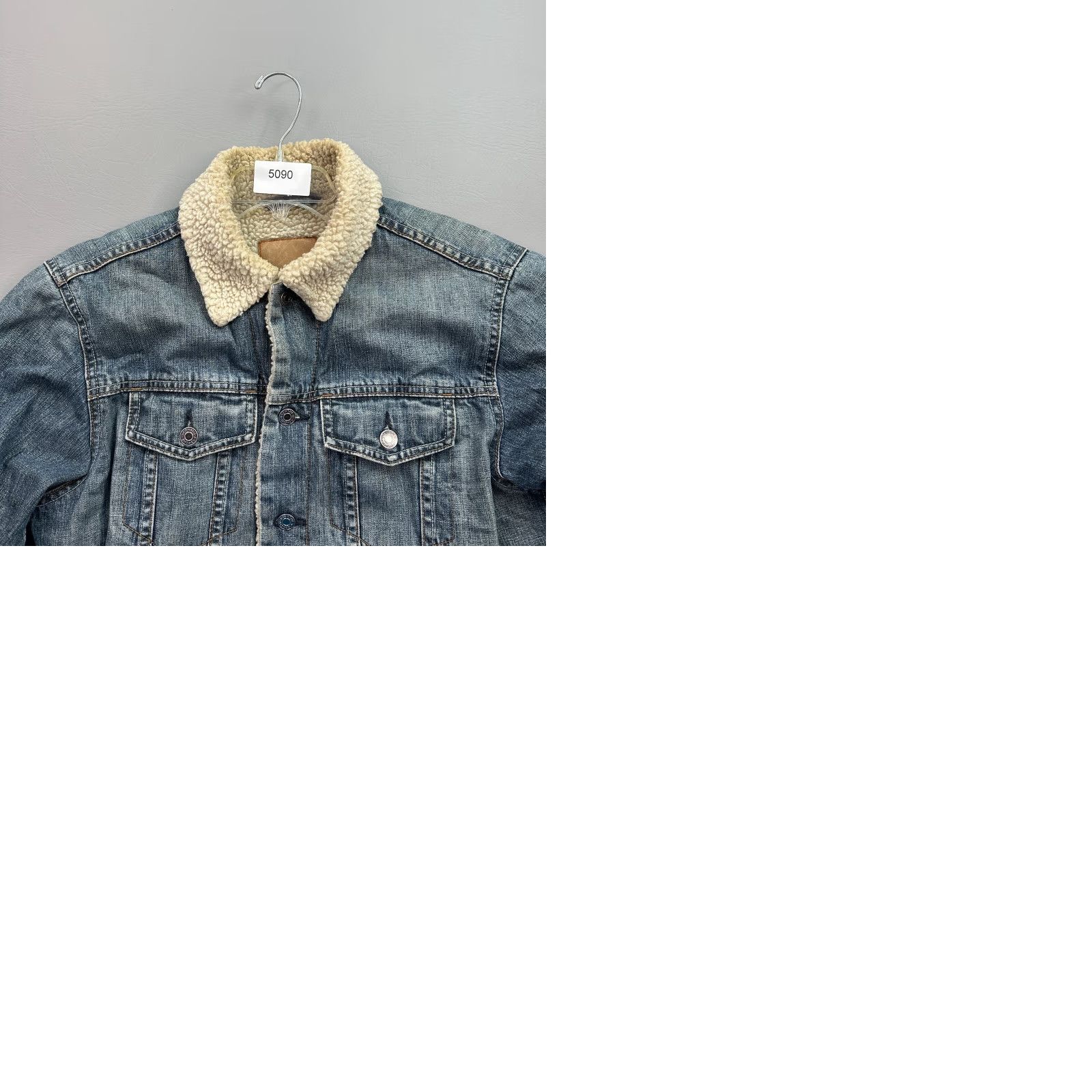 Gap Vintage Gap Jacket Mens S Denim Trucker Lined Sherpa Fleece Y2K Cool Casual Biker 80s 90s USA Mens Size US S / EU 44-46 / 1 - 10 Thumbnail