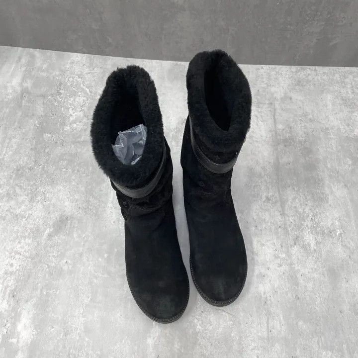 Louis Vuitton Louis Vuitton Black Wool Logo Snow Boots -2508 Size US 6 / IT 36 - 8 Thumbnail