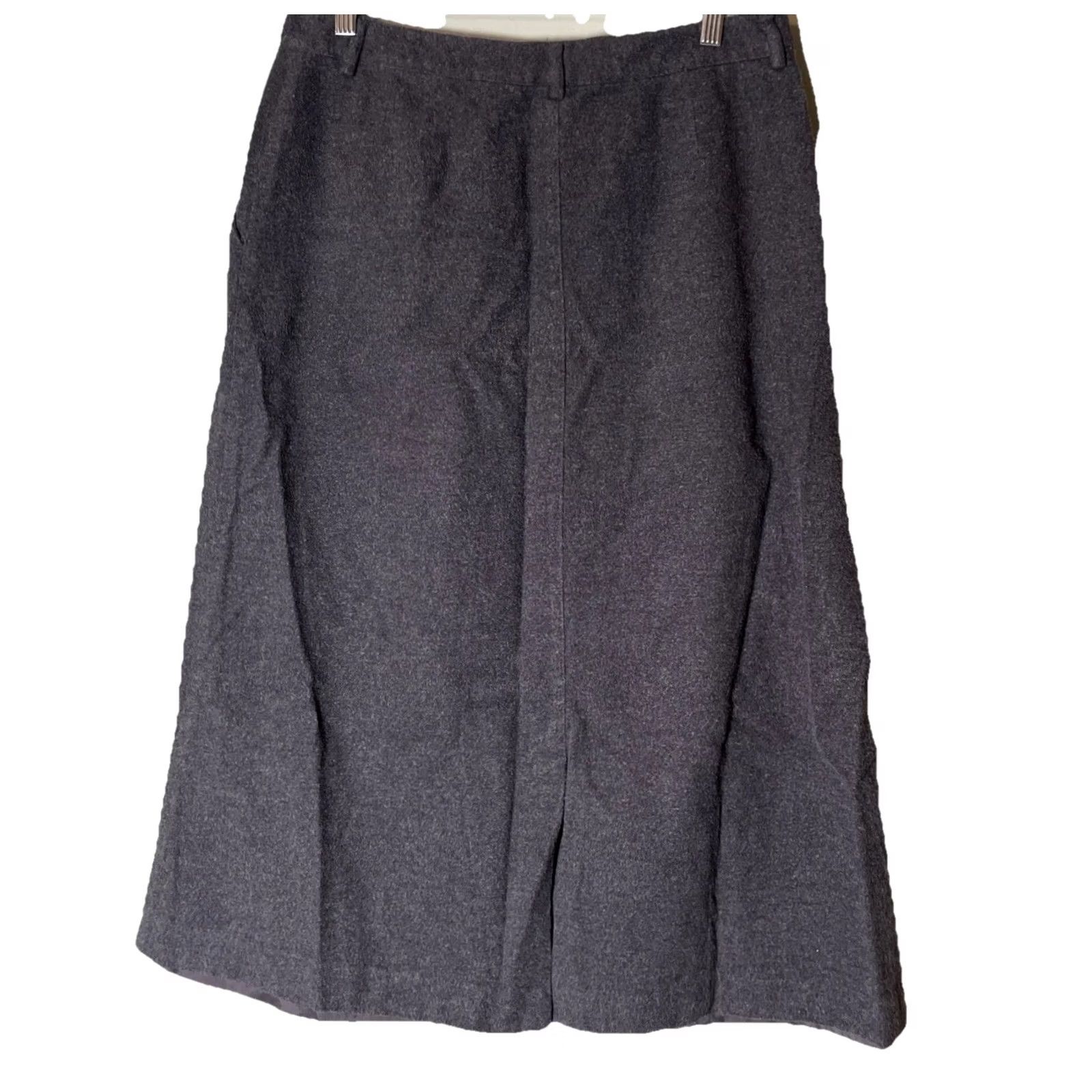 Vintage VINTAGE L.L.Bean Skirt Womens Midi Gray Flannel Lined Preppy Classic Fit Straight 10 Reg Size 32" / US 10 / IT 46 - 4 Thumbnail