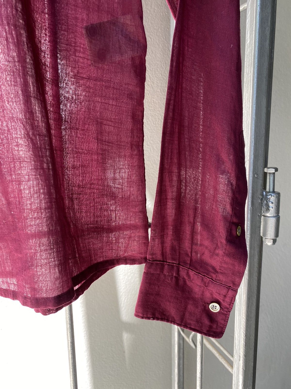 Zucca ZUCCA Deep Red Sheer Shirt with Sparkling Collar Size S / US 4 / IT 40 - 14 Thumbnail