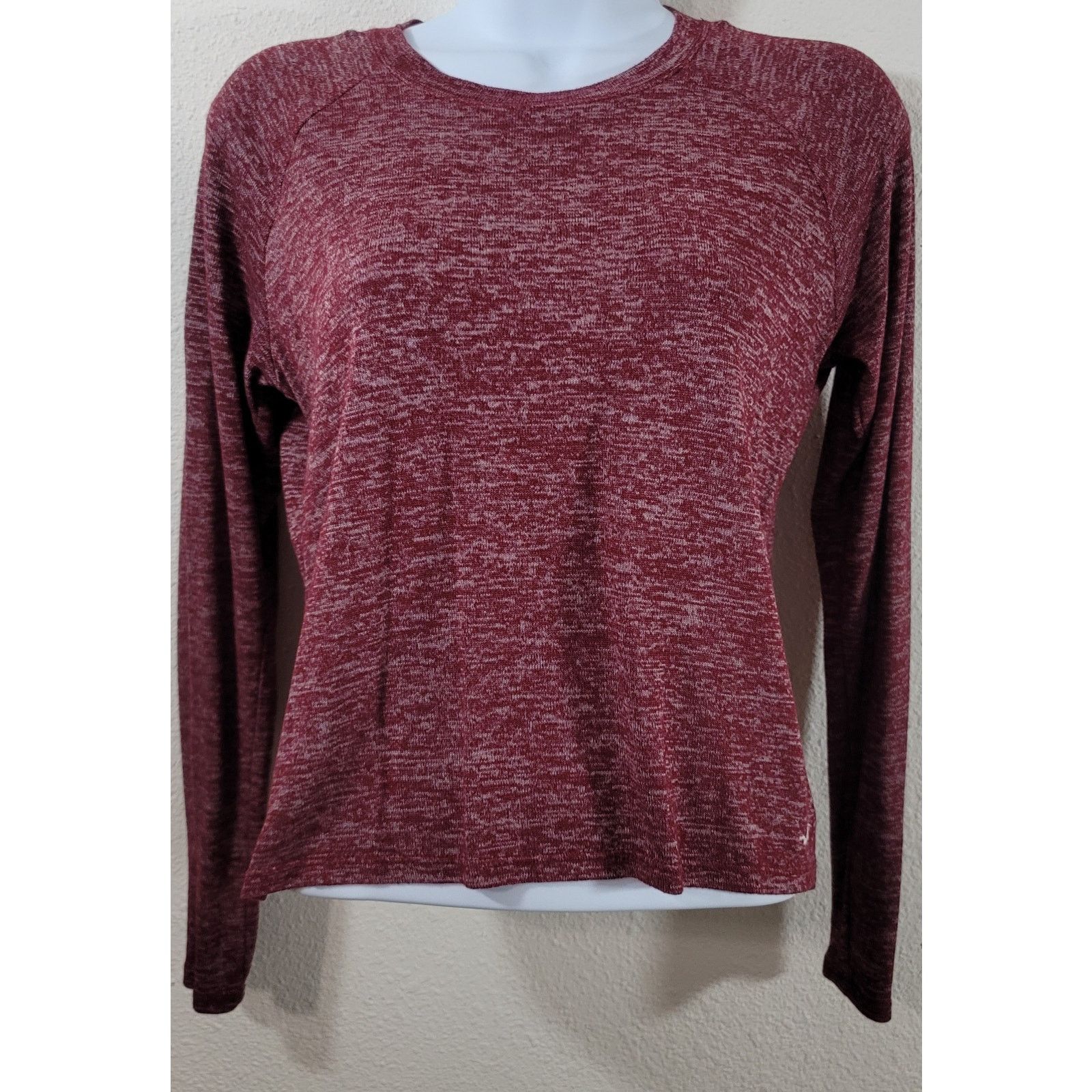 Hollister Hollister Burgundy White Marled Easy Tee Top XS Stretch Size XS / US 0-2 / IT 36-38 - 1 Thumbnail