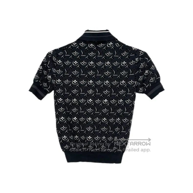 Louis Vuitton Louis Vuitton Dark grey full logo mulberry silk short slee Size XS / US 0-2 / IT 36-38 - 2 Thumbnail