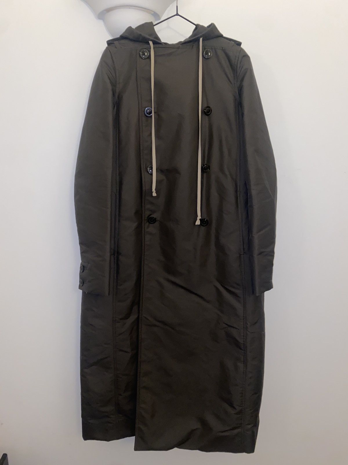 image of Rick Owens Nylon Trench Coat Sisyphus F/w 18 in Grey, Women's (Size Medium)