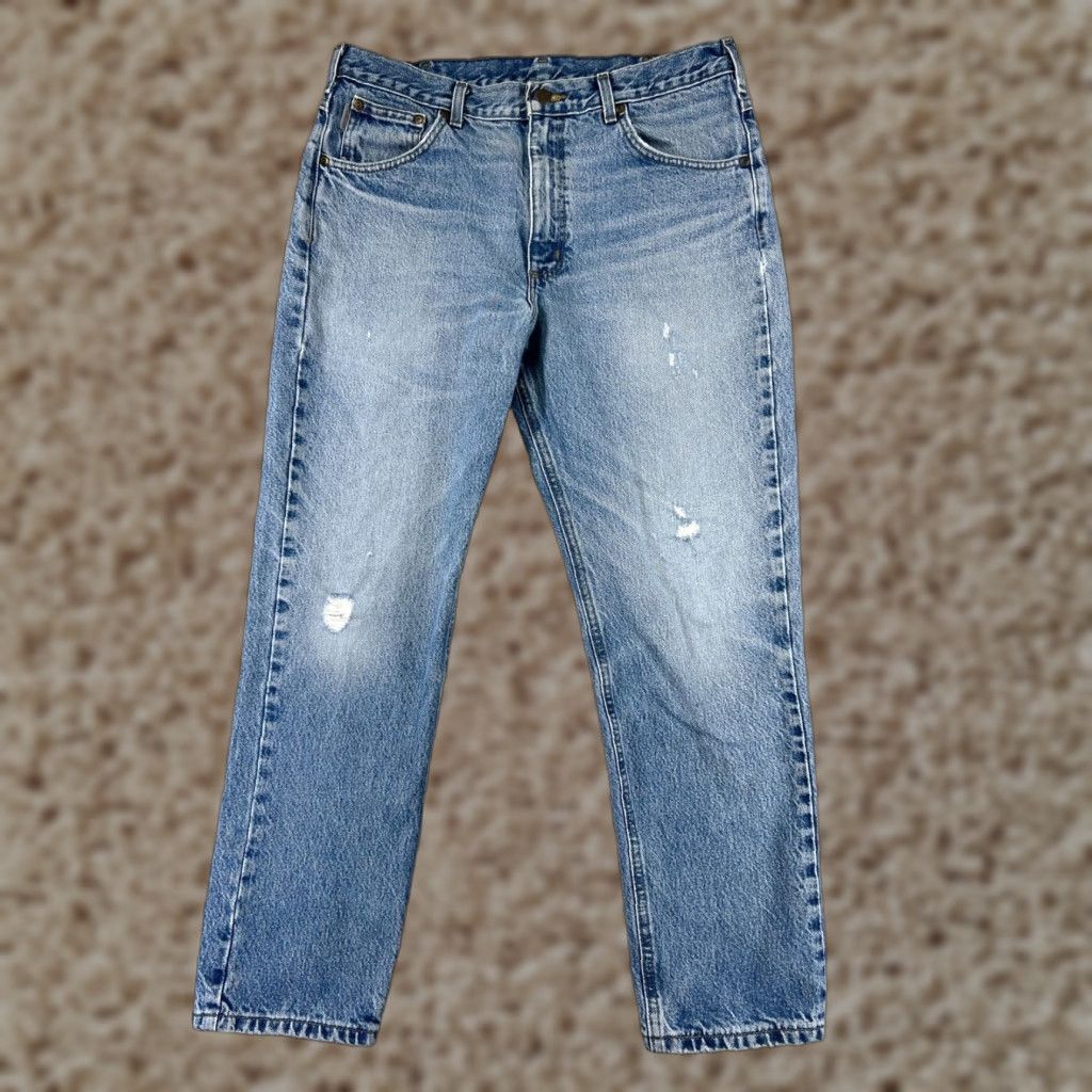 Carhartt Carhartt Jeans Mens 36 Blue Denim 100% Cotton Relaxed Fit 5-Pocket Inseam 30 Bootcut Size US 36 / EU 52 - 1 Thumbnail