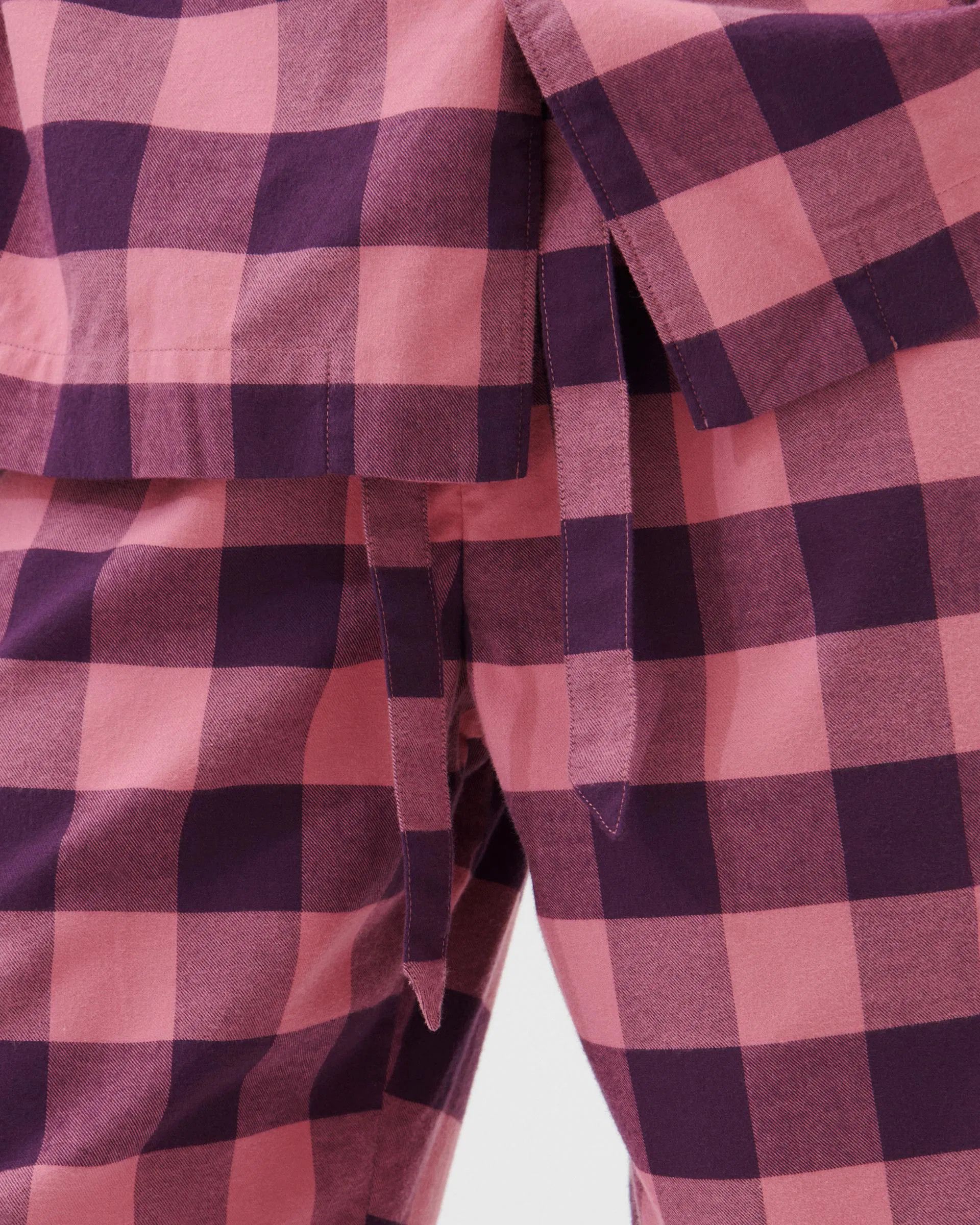 Tekla o1mle0325 Unisex Flannel Pyjamas Pant in Pink Gingham Size 28" / US 6 / IT 42 - 4 Thumbnail