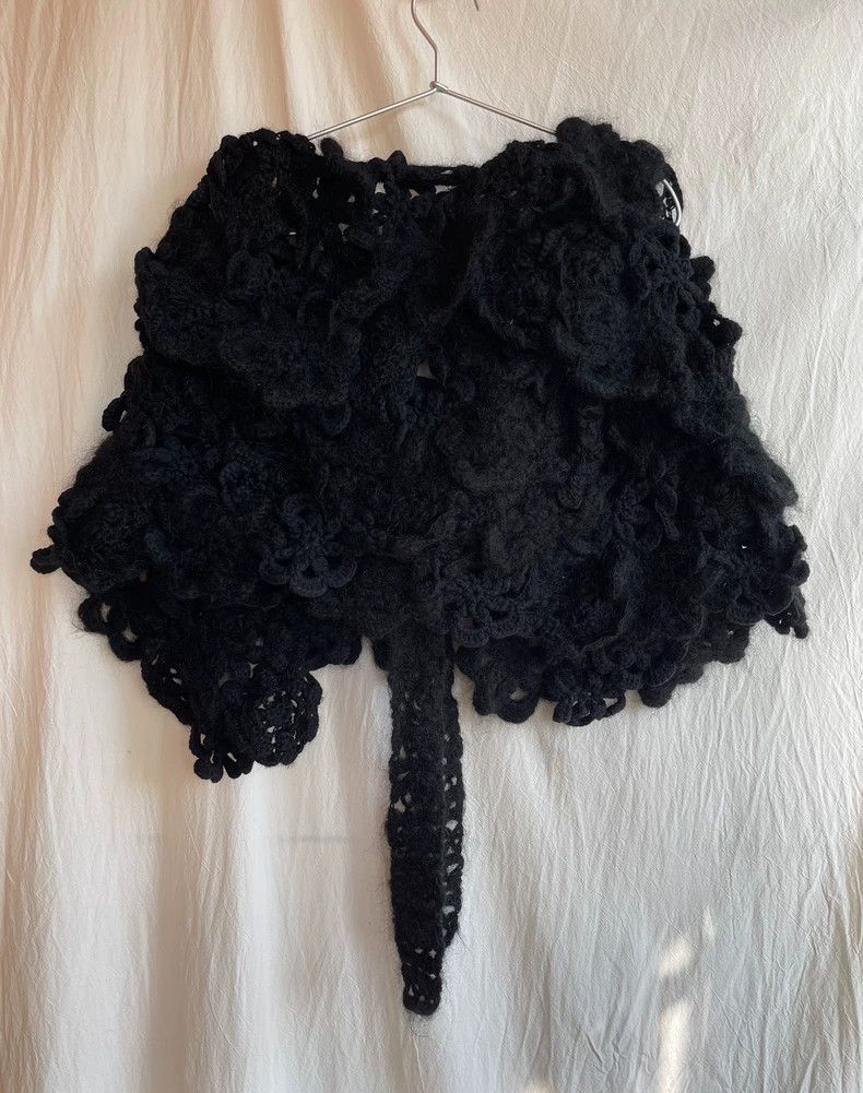 Comme des Garcons Comme des Garcons Black wool knitted crochet lace scarf sh Size ONE SIZE - 8 Thumbnail