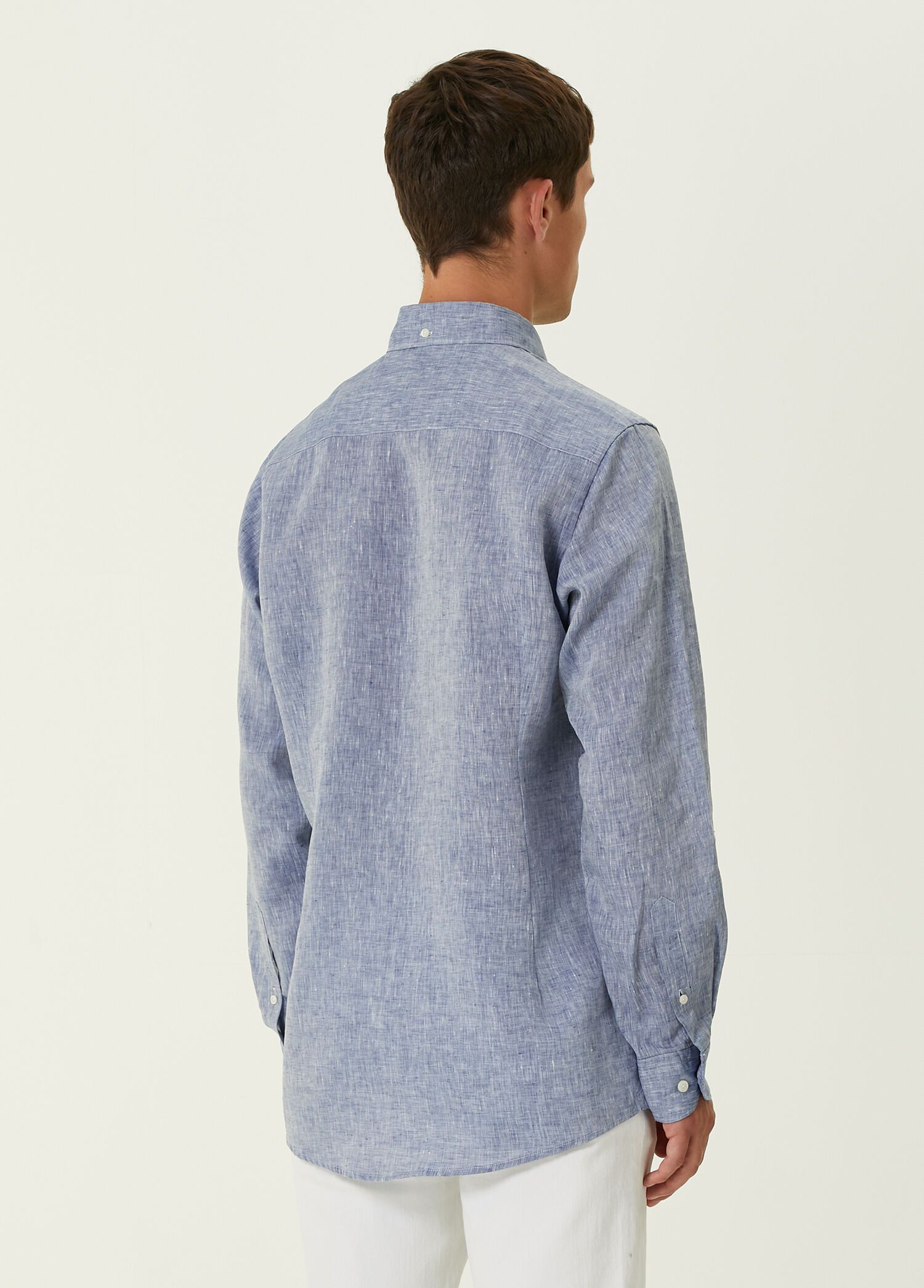 Eton ETON of Sweden contemporary fit blue linen shirt 41 Large Size US L / EU 52-54 / 3 - 4 Thumbnail