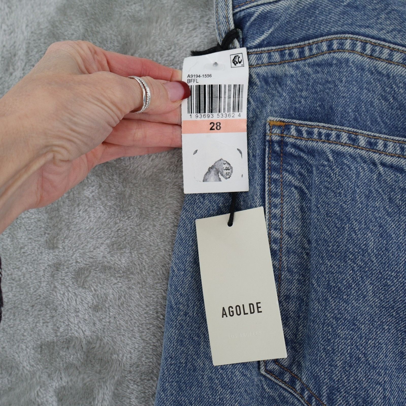 Agolde AGOLDE Ellis Trouser Wide Leg Denim Jeans Womens 28 Pleated Size 28" / US 6 / IT 42 - 10 Thumbnail