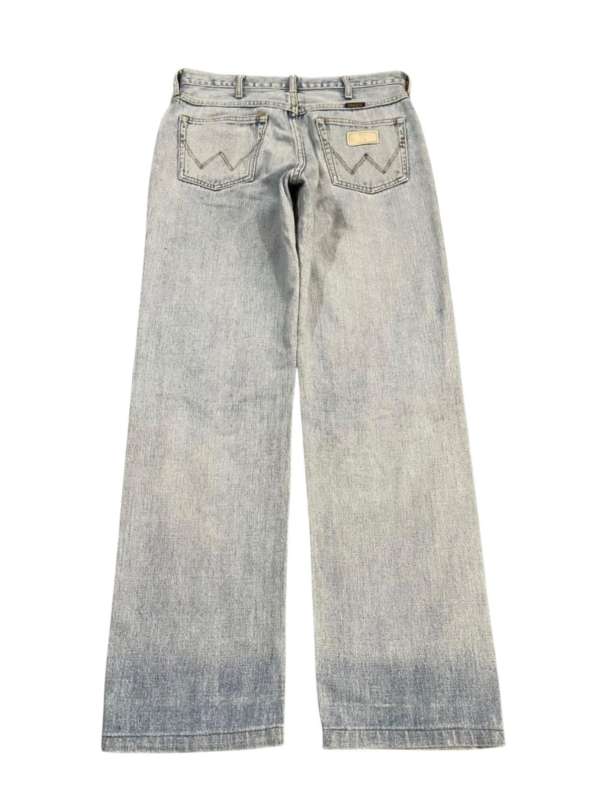 Wrangler Vintage 90s Wrangler Blue Wash Distress Straight Leg Loose Size US 30 / EU 46 - 2 Thumbnail