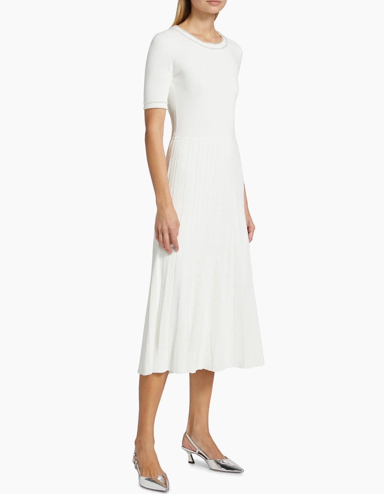 Elie Tahari Elie Tahari Pearl Embellished Knit Midi-Dress size M Size M / US 6-8 / IT 42-44 - 4 Thumbnail