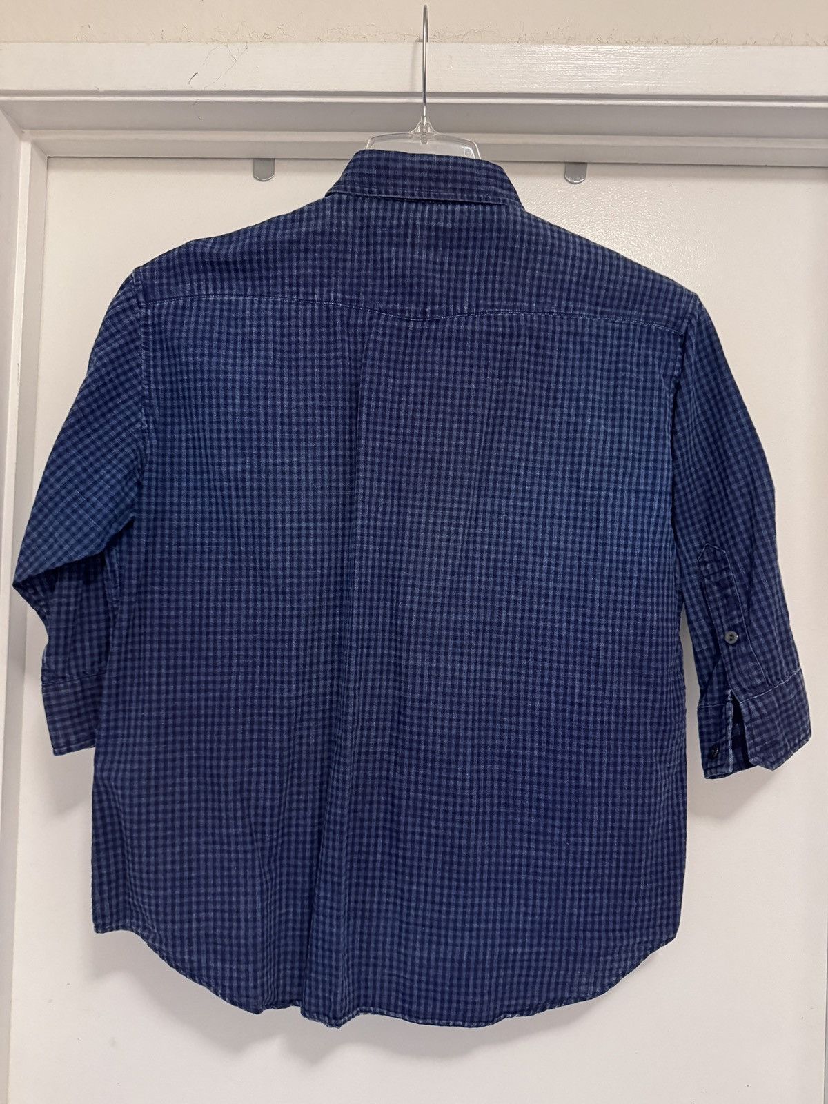 Stevenson Overall Co. Steven Overall Co. Indigo Checkered 3/4 shirt sz large Size US L / EU 52-54 / 3 - 2 Thumbnail
