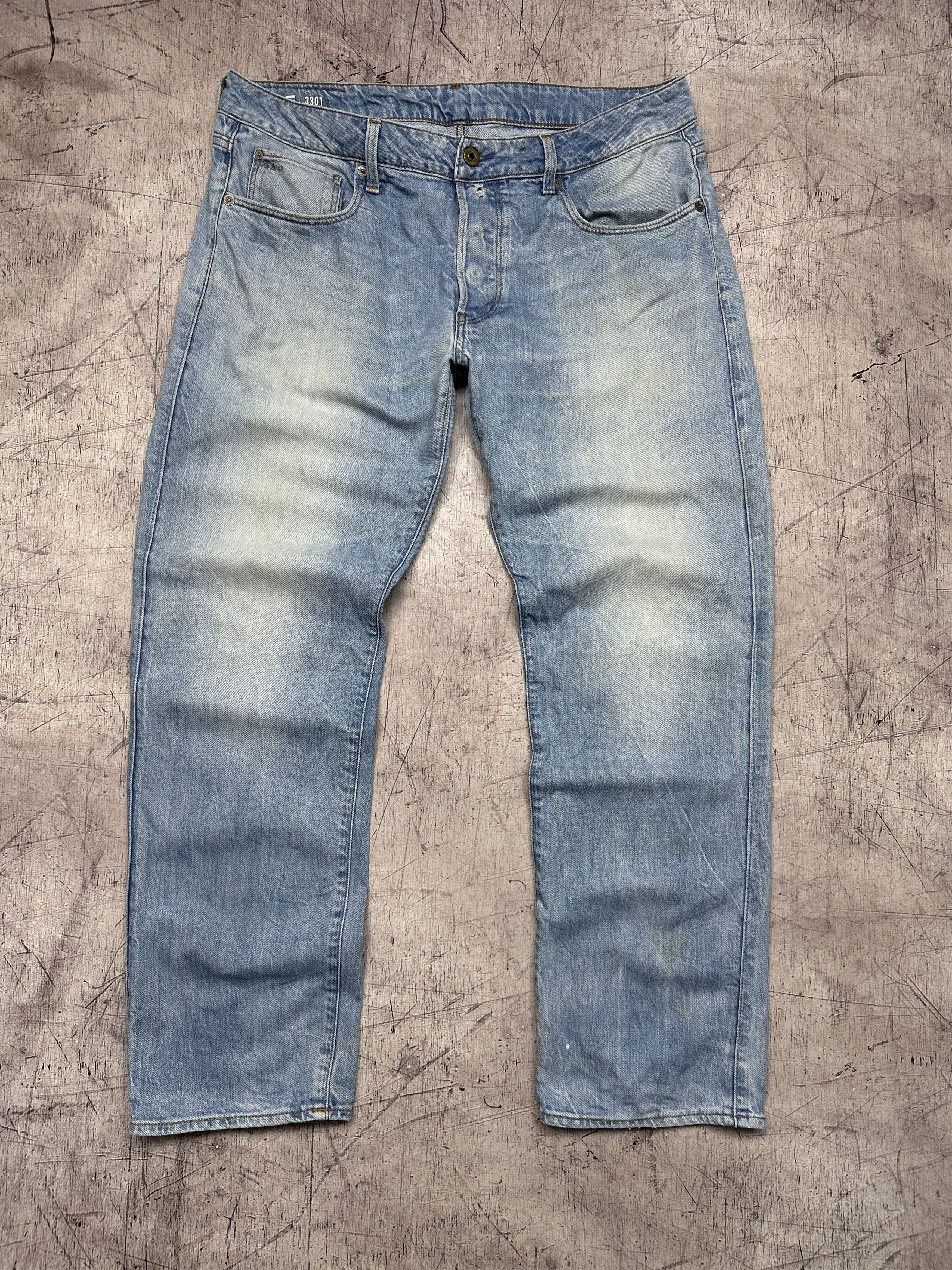 G-Star G Star Denim Mens 3301 Straight Denim Pants Jeans Size US 34 / EU 50 - 1 Thumbnail
