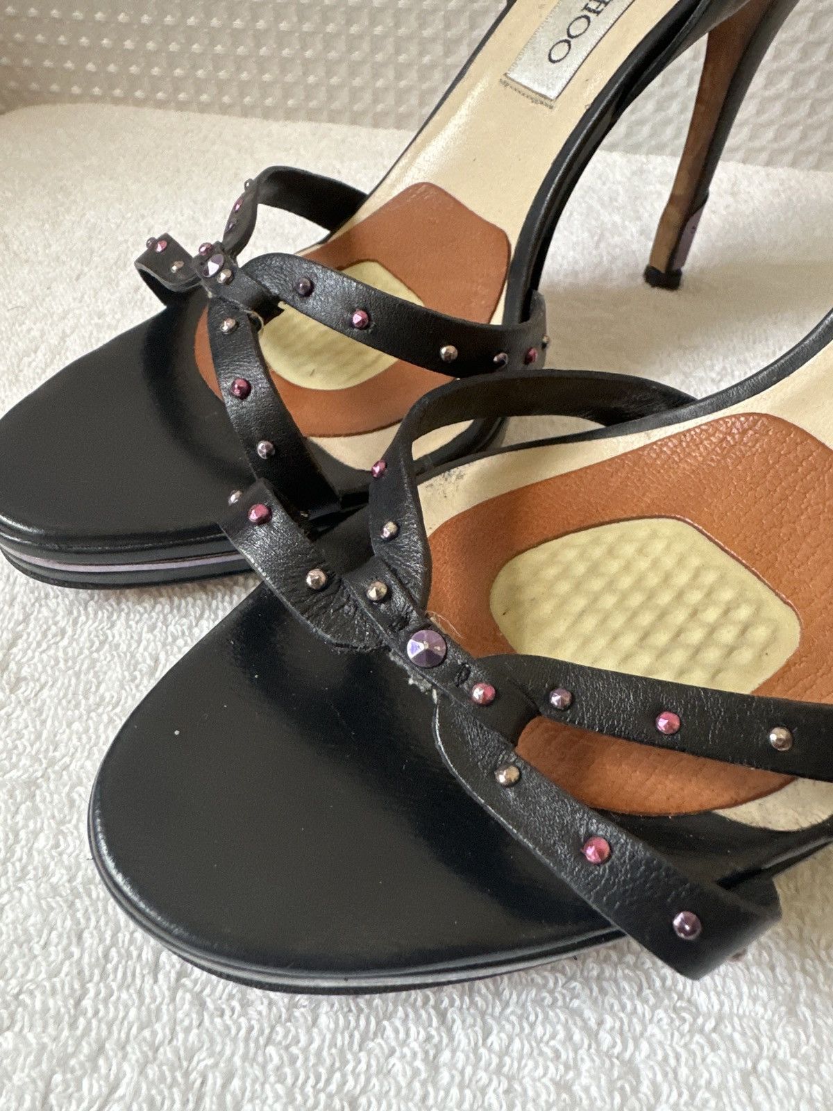 Jimmy Choo Jimmy Choo Studded Leather Sandals Size US 9.5 / IT 39.5 - 6 Thumbnail