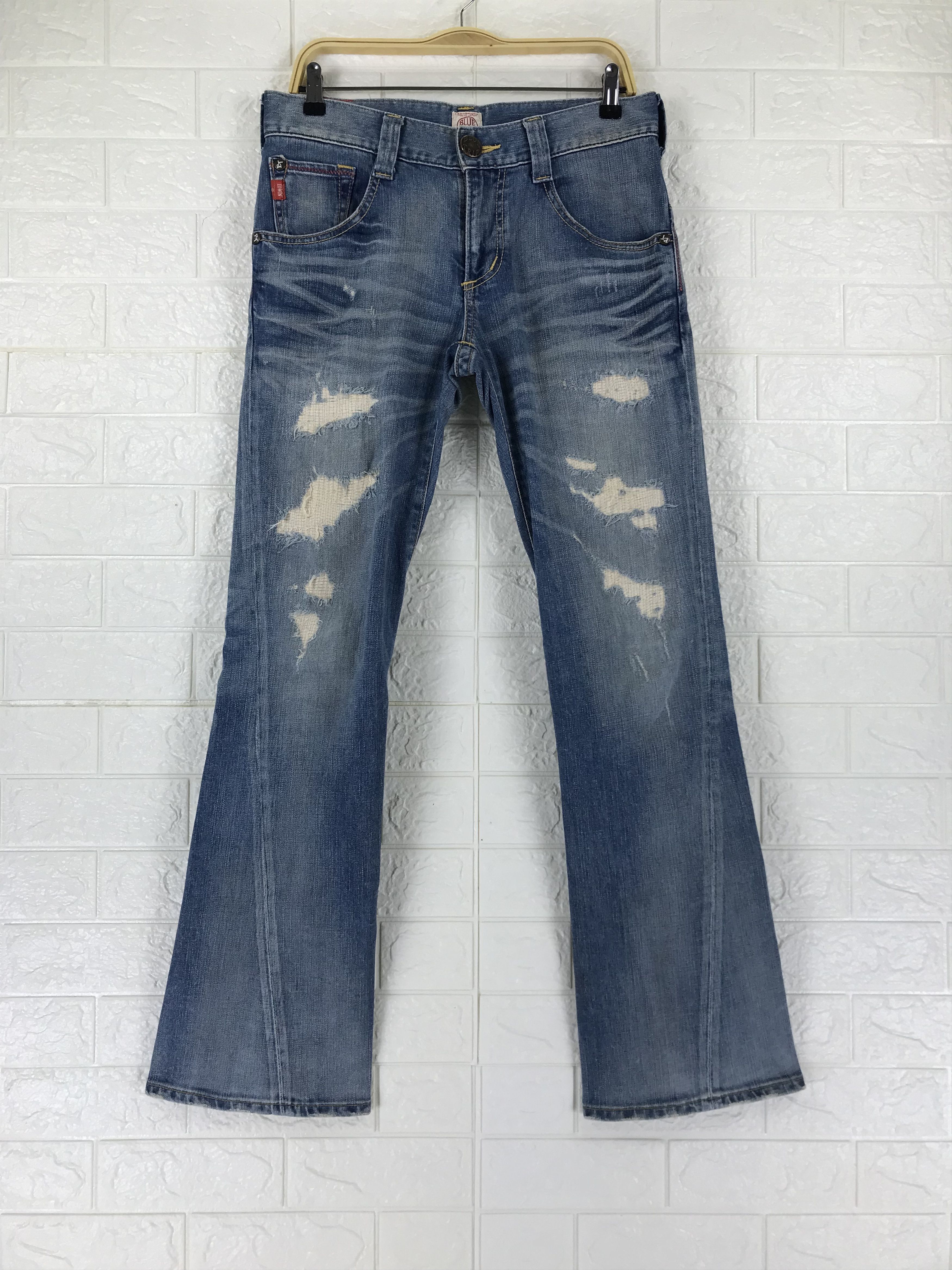 Edwin Vintage Edwin Cowboy Leather Buckle Back Flare Jeans Size US 32 / EU 48 - 5 Thumbnail