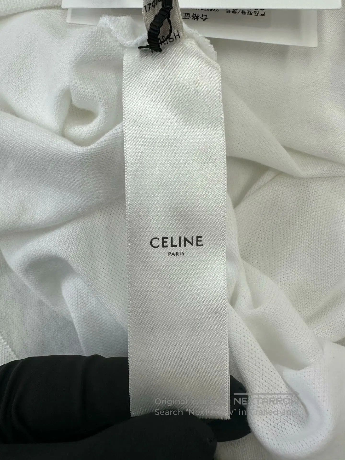 Celine CELINE White embroidered letter logo collar short sleeve P Size US M / EU 48-50 / 2 - 5 Thumbnail