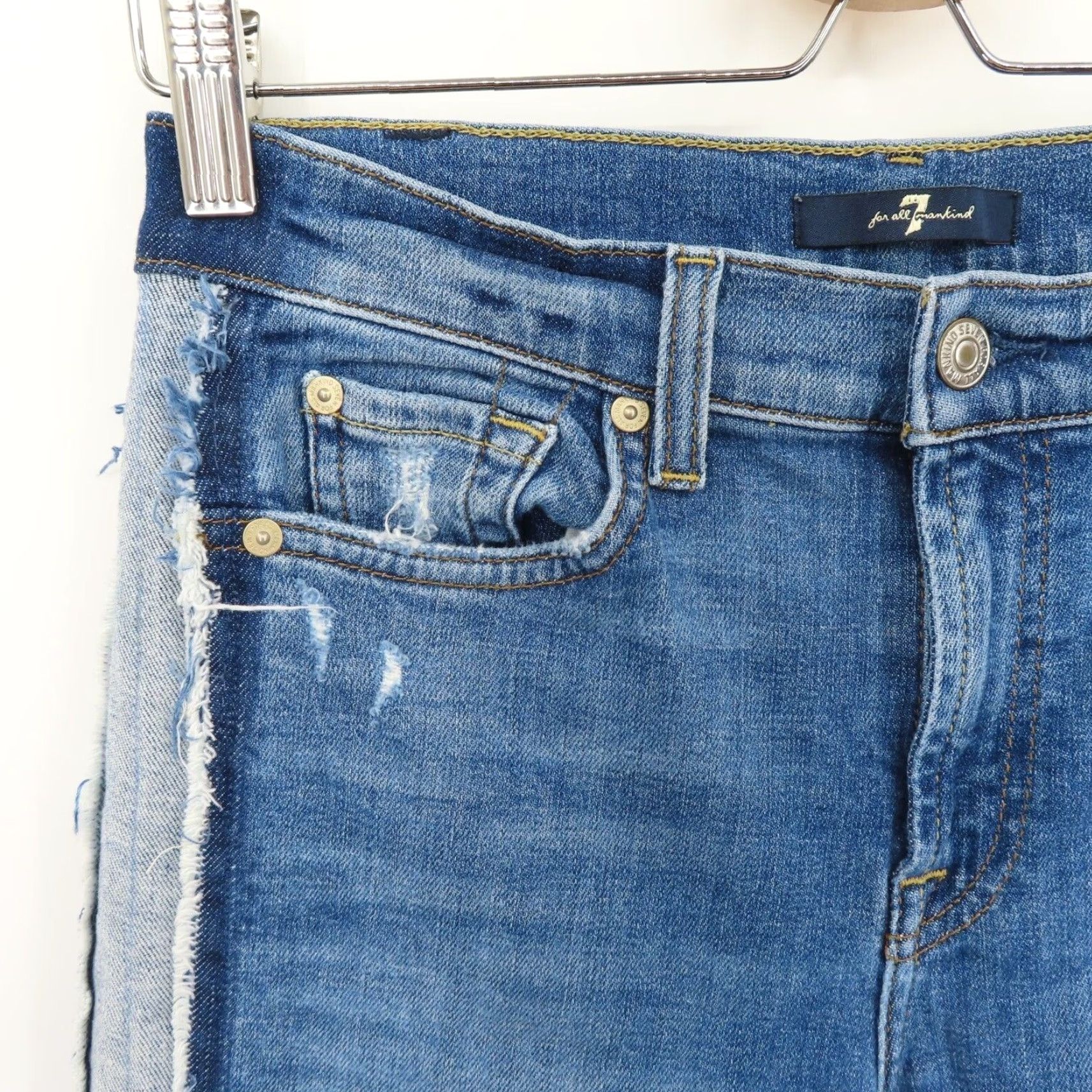 7 For All Mankind 7 For All Mankind Women Jeans Roxanne Skinny Ankle 28 Blue Denim Size 28" / US 6 / IT 42 - 3 Thumbnail