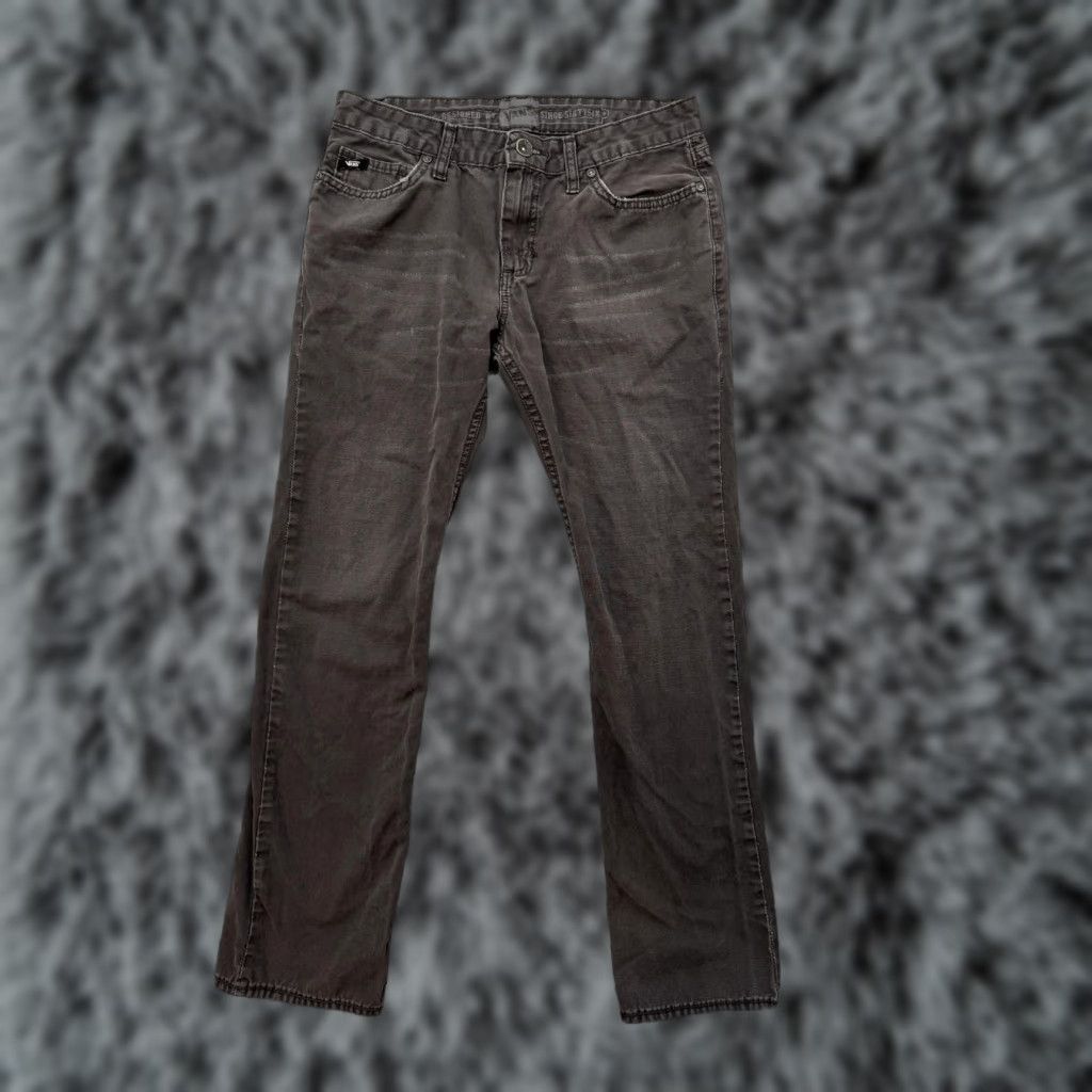Vans VANS Jeans 30 Straight Leg Skater Streetwear Grunge Retro Y2K Alt Distressed Mens Denim Straight 30 Gray Zip 28in Inseam Size US 30 / EU 46 - 1 Thumbnail
