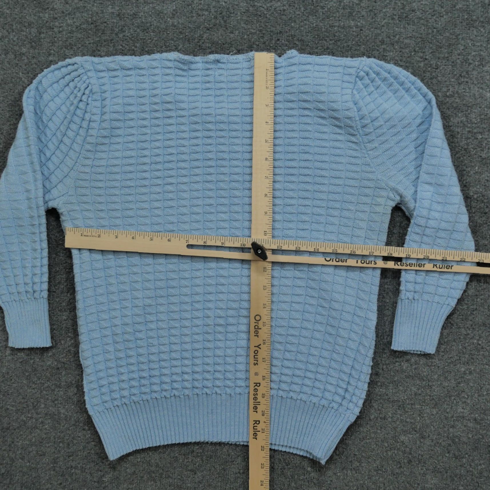 Vintage VINTAGE Kate Collins Kate Williams Sweater 80s Pullover Textured Blue Crew Neck 3/4 Sleeve Womens M Size M / US 6-8 / IT 42-44 - 7 Thumbnail