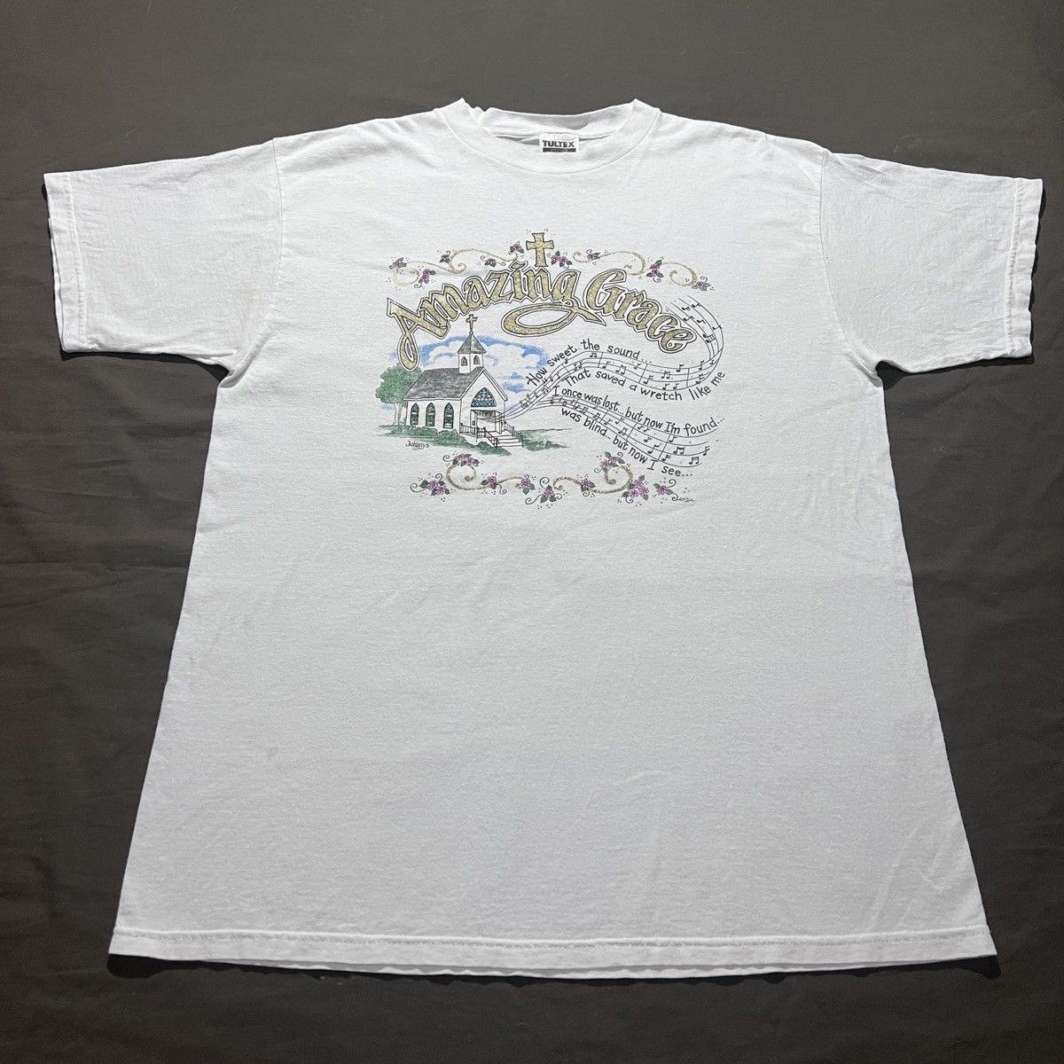 Vintage Vintage 90s Amazing Grace God Jesus Bible Holy Tee XL Size US XL / EU 56 / 4 - 2 Thumbnail