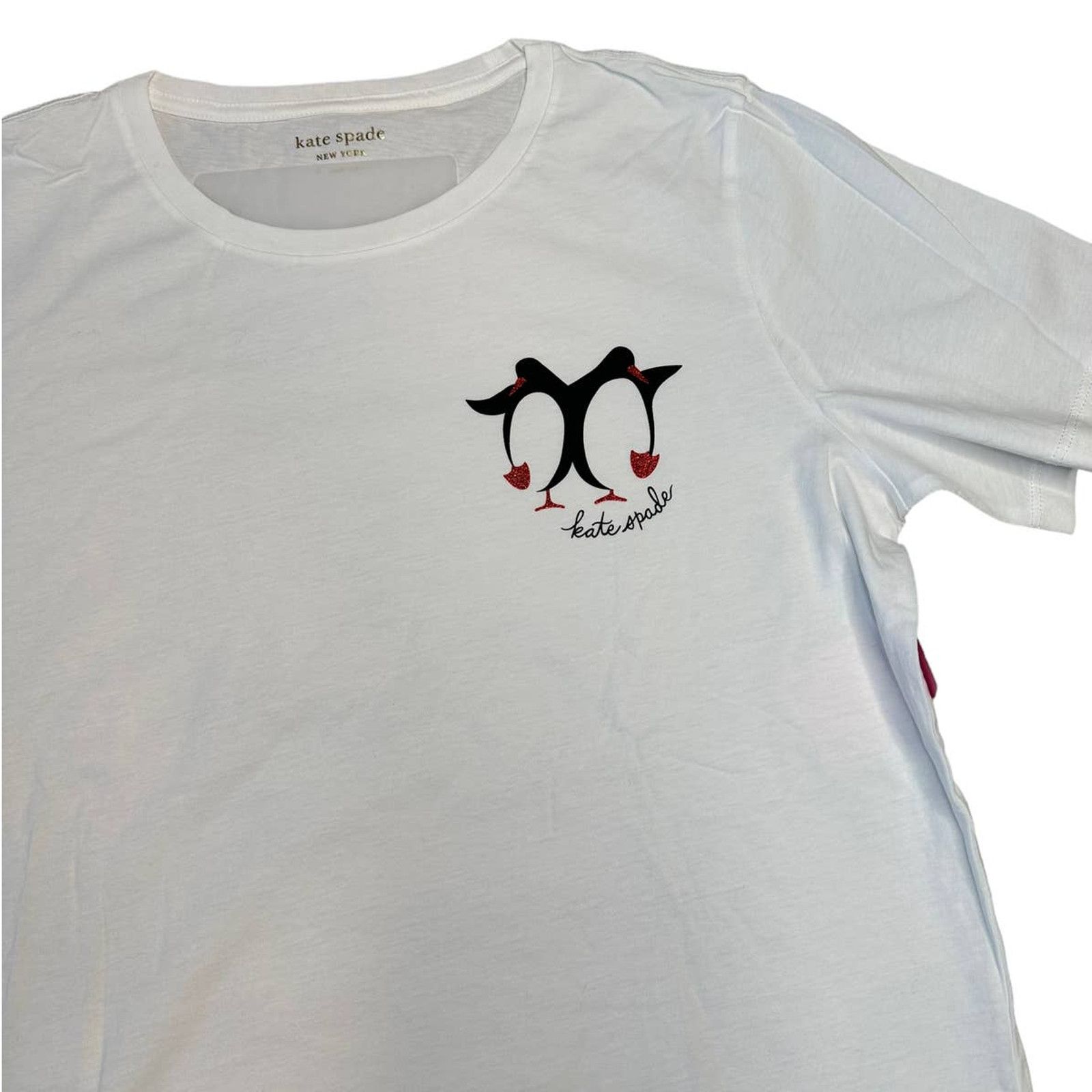 Kate Spade Kate Spade Dancing Penguins Tee Small Fresh White Size S / US 4 / IT 40 - 3 Thumbnail