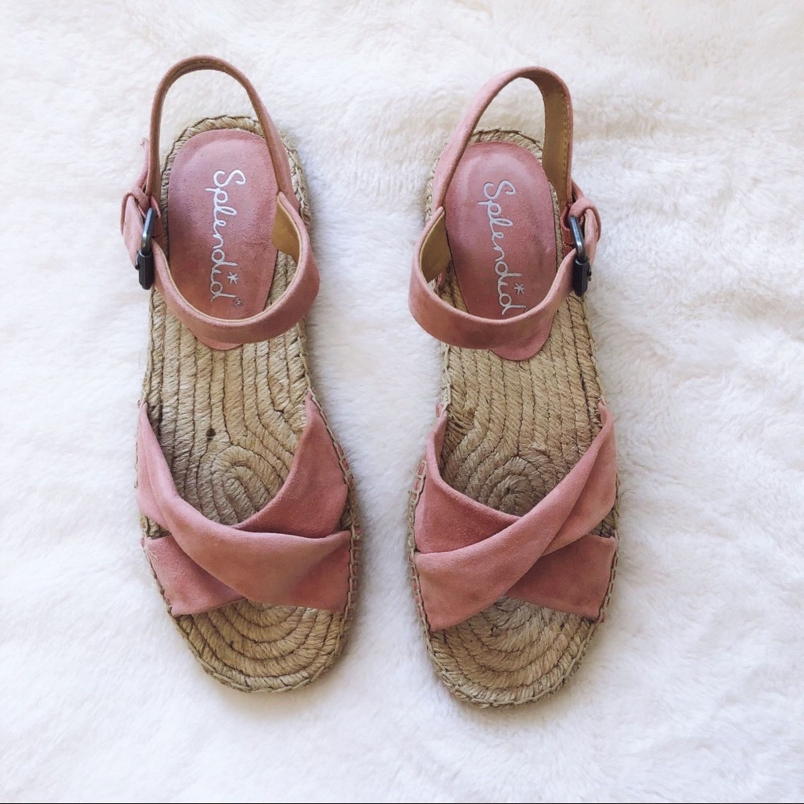 Other Splendid Pink Blush Suede Espadrille Sandals Size US 6.5 / IT 36.5 - 5 Thumbnail