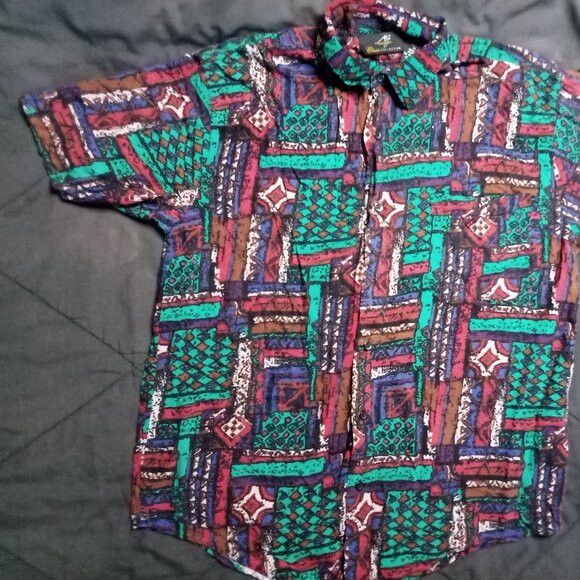 Vintage Vintage Michael James Abstract Geometric Button Shirt Size US L / EU 52-54 / 3 - 2 Thumbnail